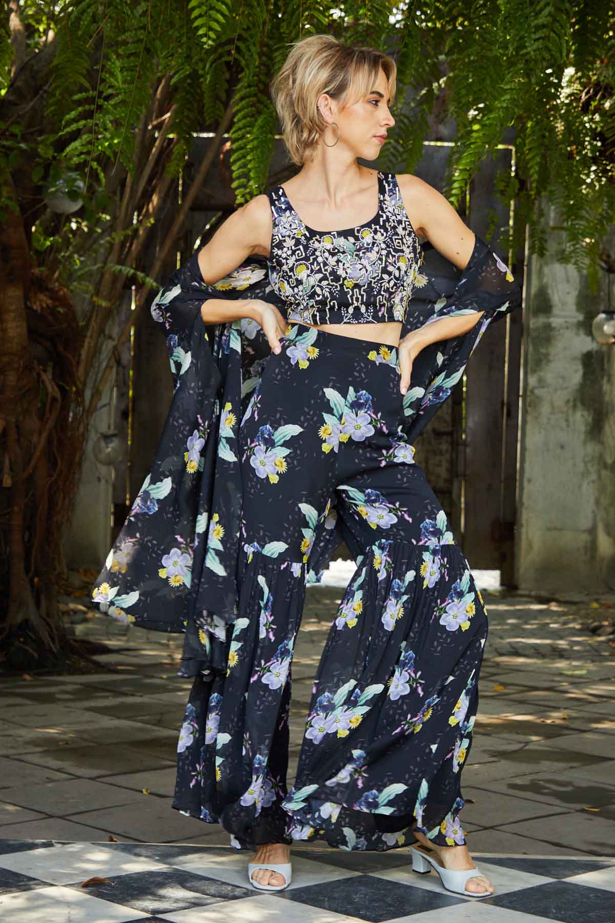 Floral Palazzo & Jacket Set