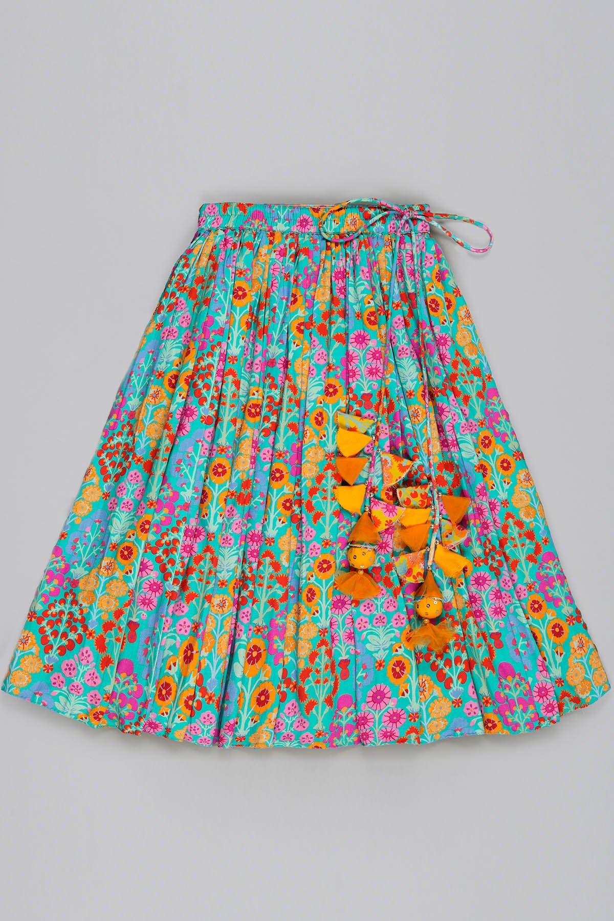 Floral Printed Blue Lehenga Set