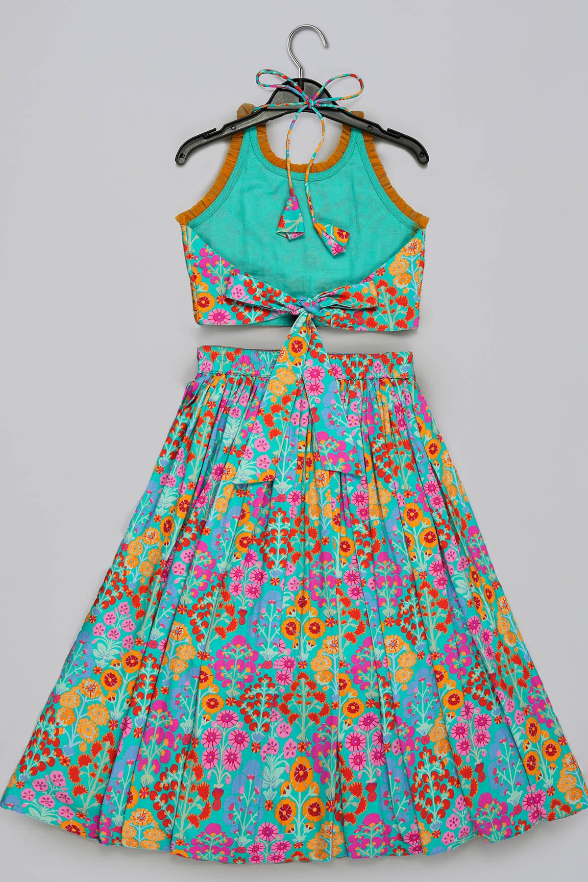 Floral Printed Blue Lehenga Set