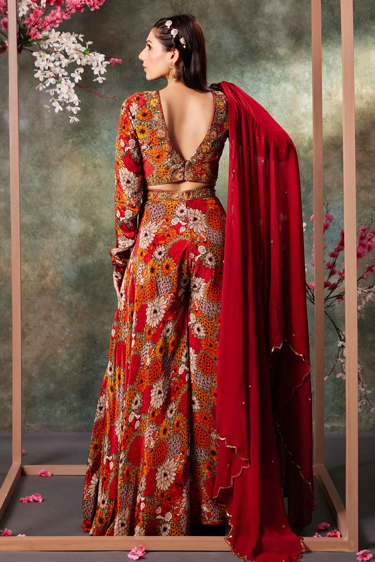 Floral Printed Indo-Western Set