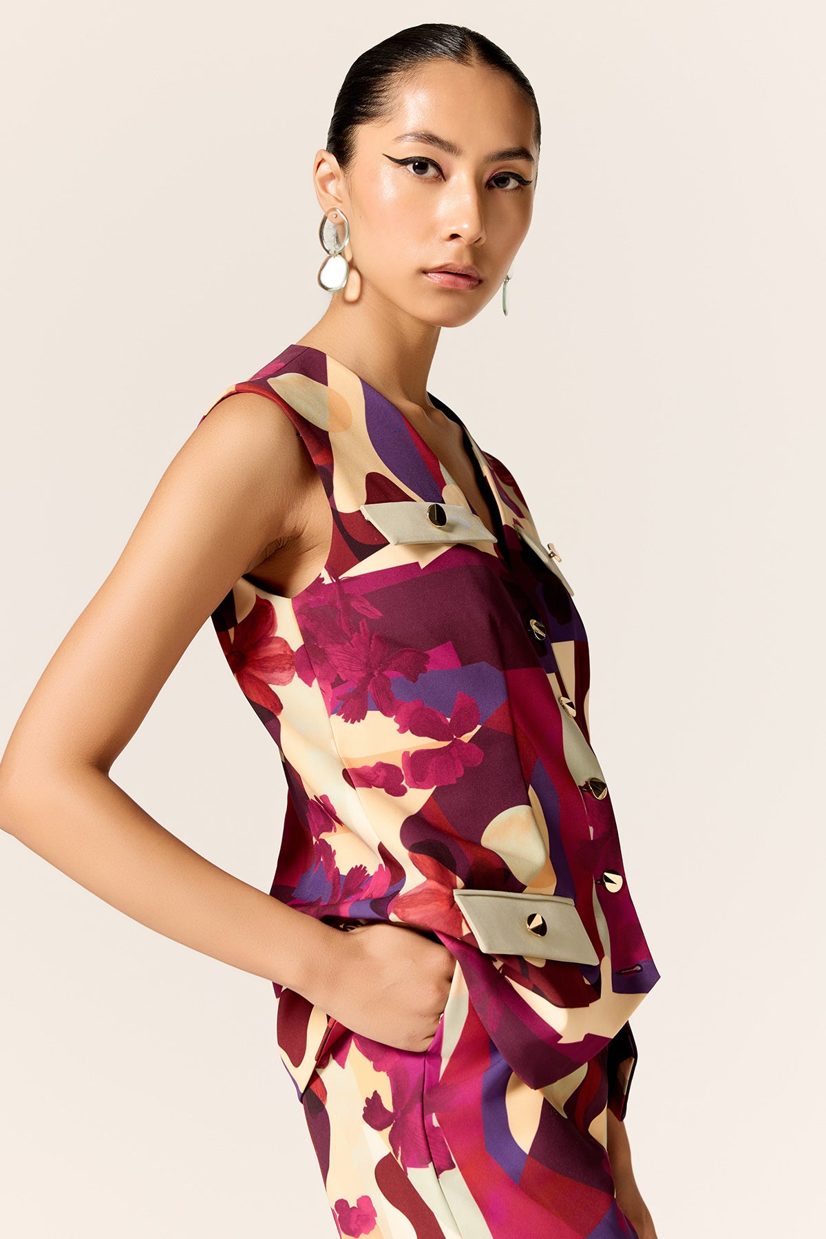 Floral Printed Waistcoat & Pants