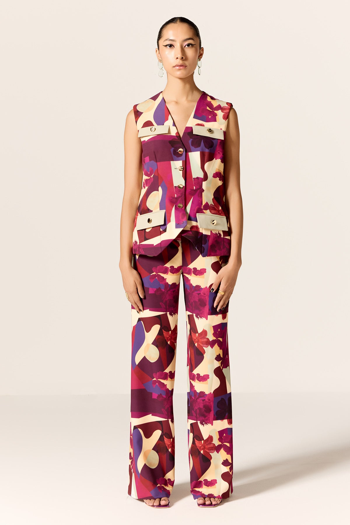 Floral Printed Waistcoat & Pants