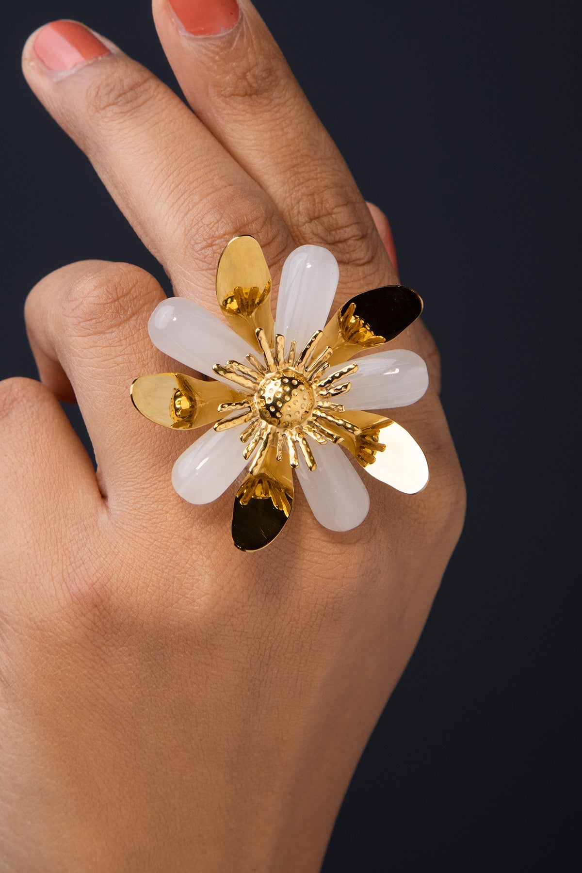 Buy Floral Studded Cocktail Ring by Beauty Spot Jewellery for Women online at ScrollnShops