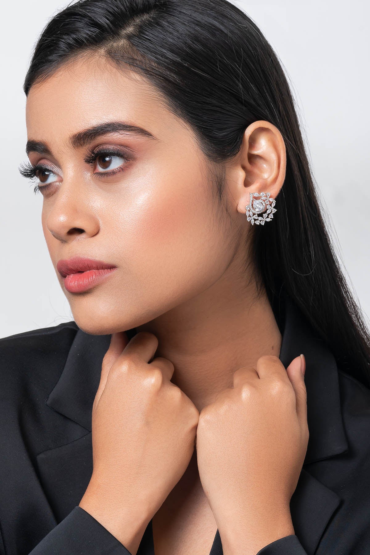 Flower Loop Diamond Earrings