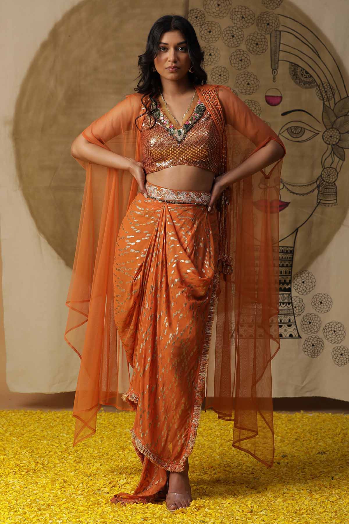 Buy Arpita SulakshanaFoil Printed Dhoti & Cape Set