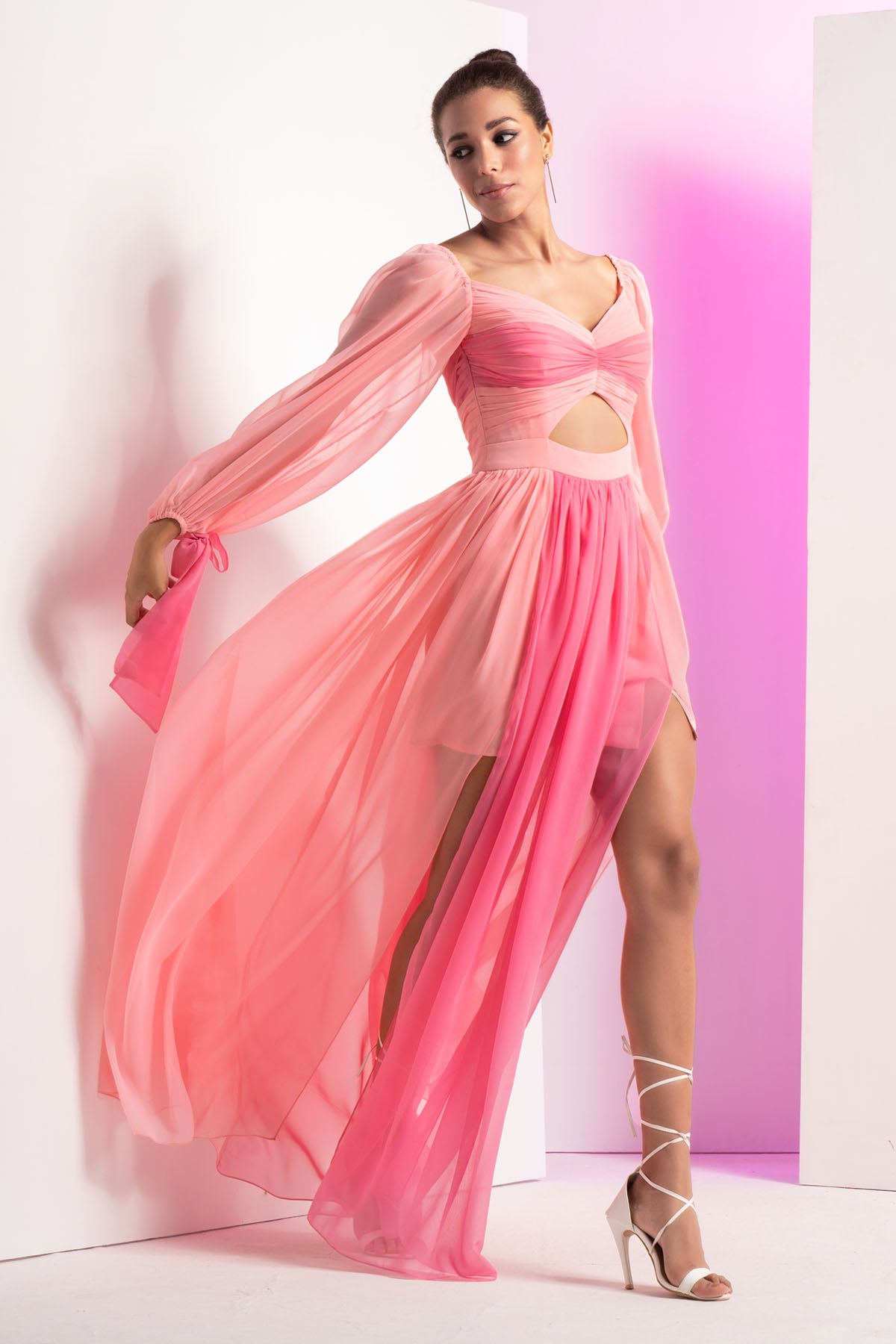 Fondant Pink Georgette Dress