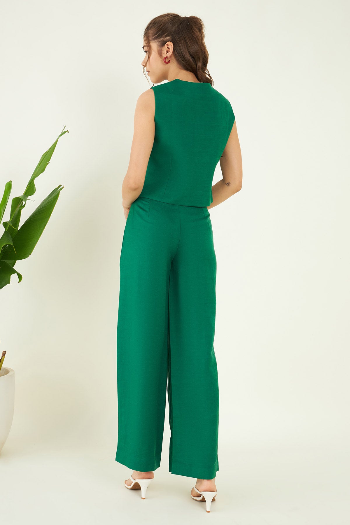 Forest Green Linen Co-ord Set