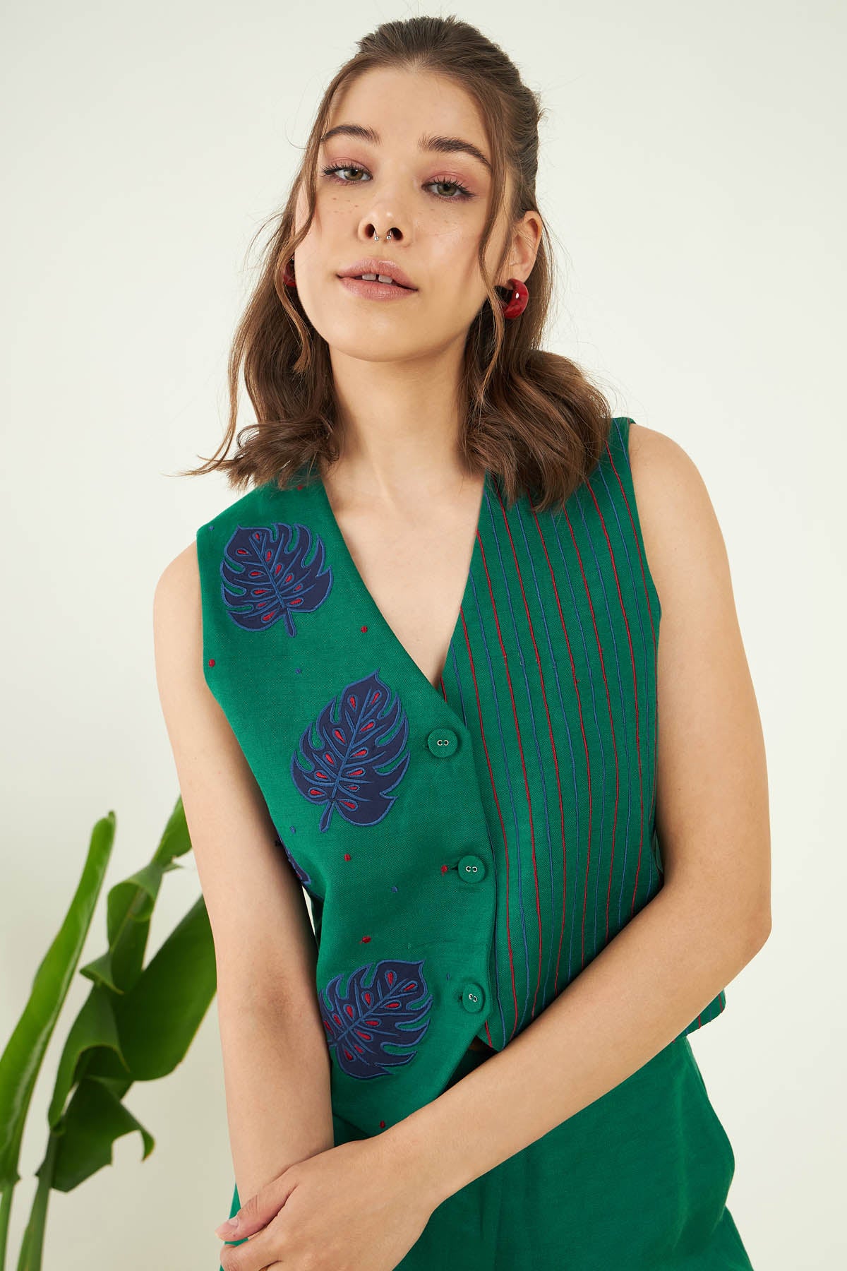 Forest Green Linen Co-ord Set