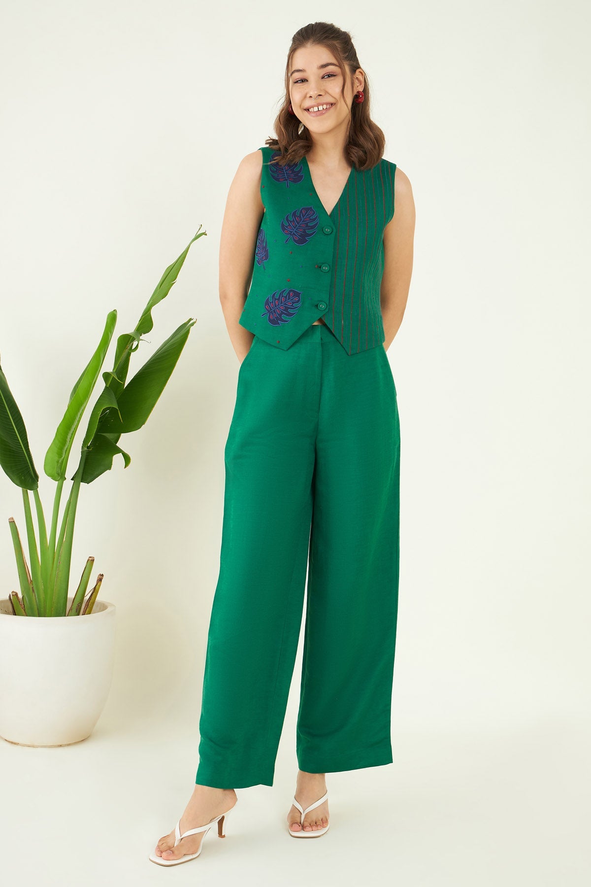 Buy Forest Green Linen Co-ord Set Online