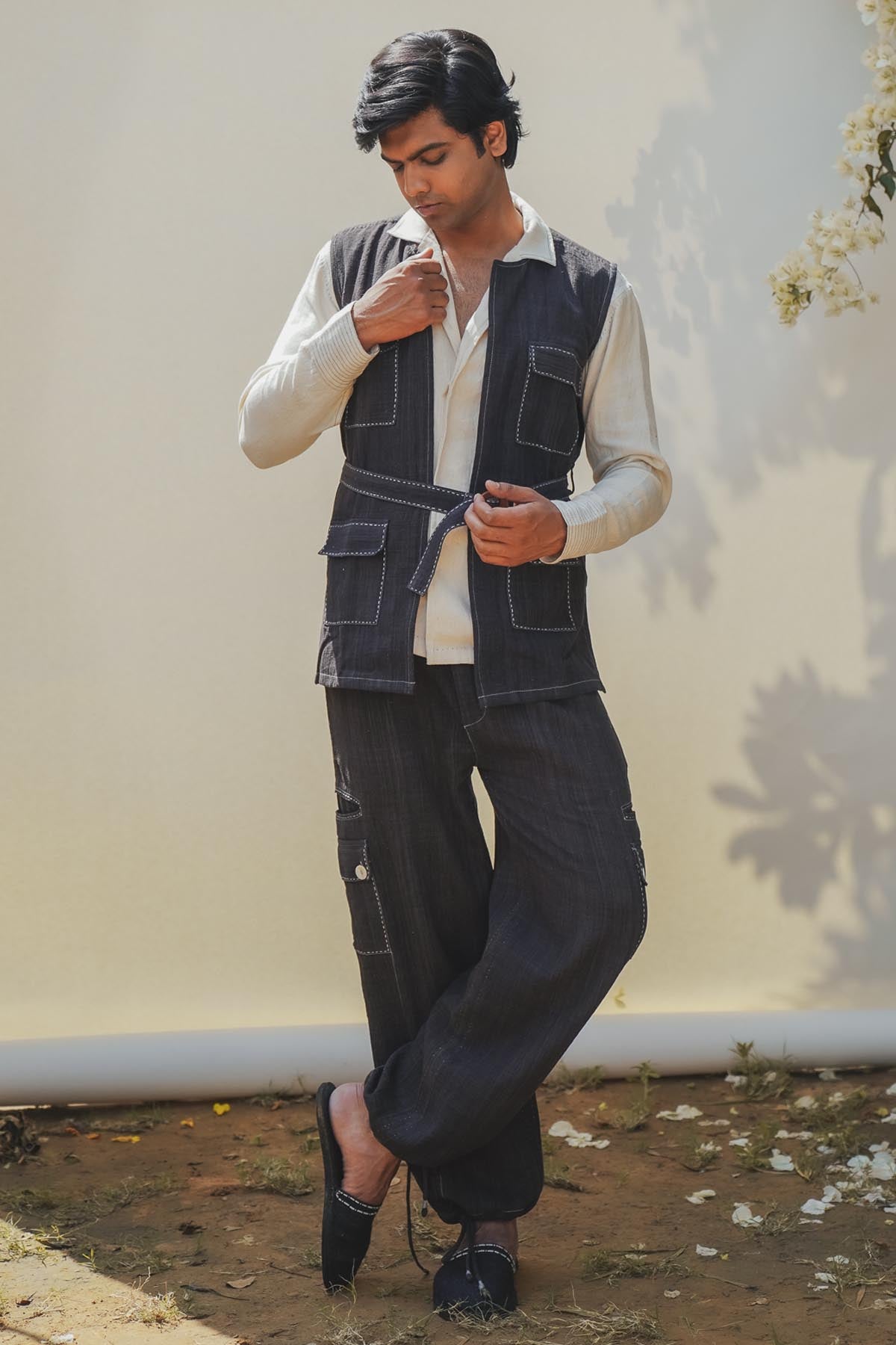 Buy Designer Four Patch Pockets Vest By Lafaani