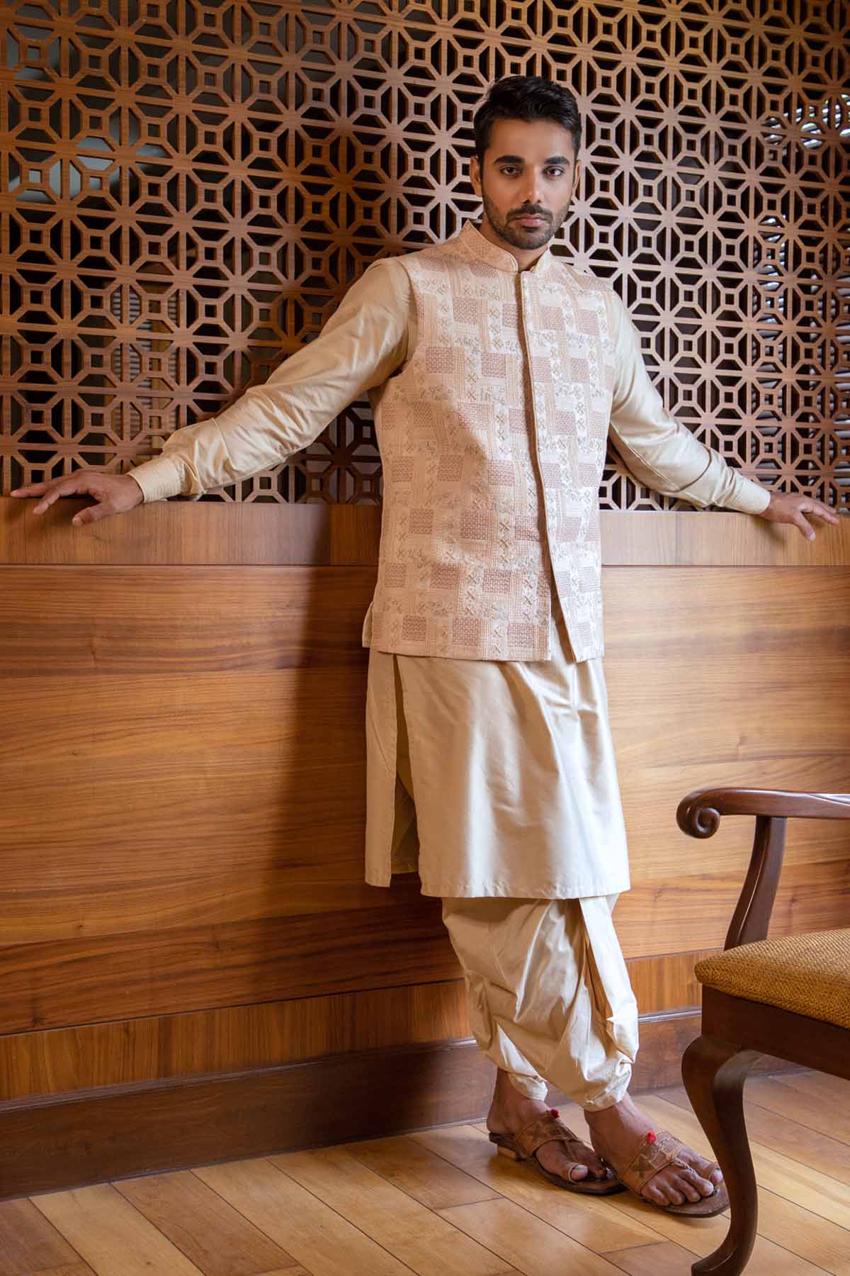 French Knot Jacket & Kurta Set