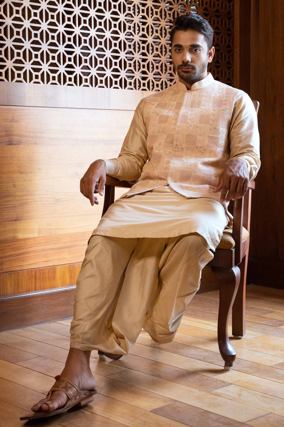 French Knot Jacket & Kurta Set