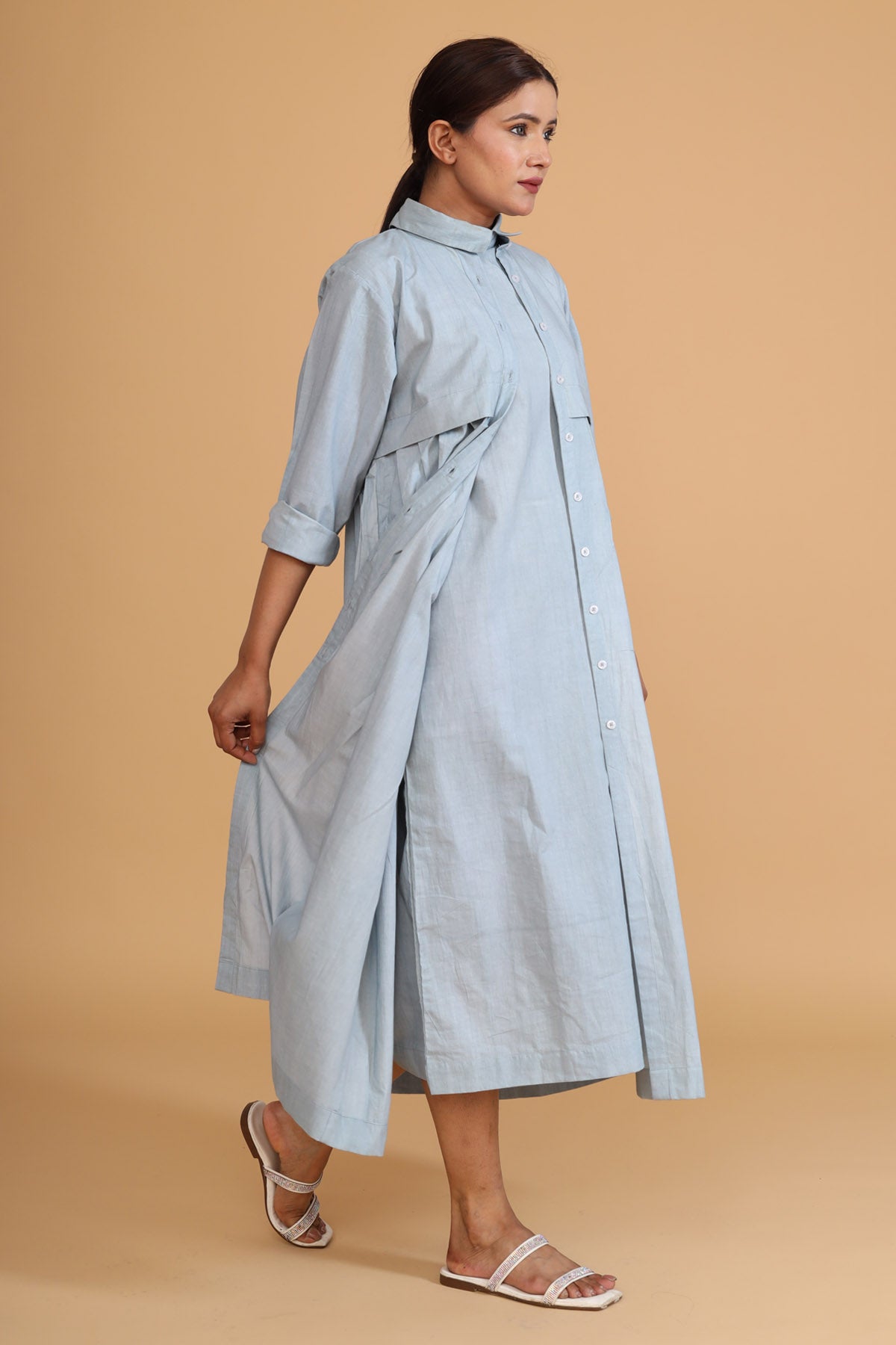 Front Back Pleated Mint Overlay