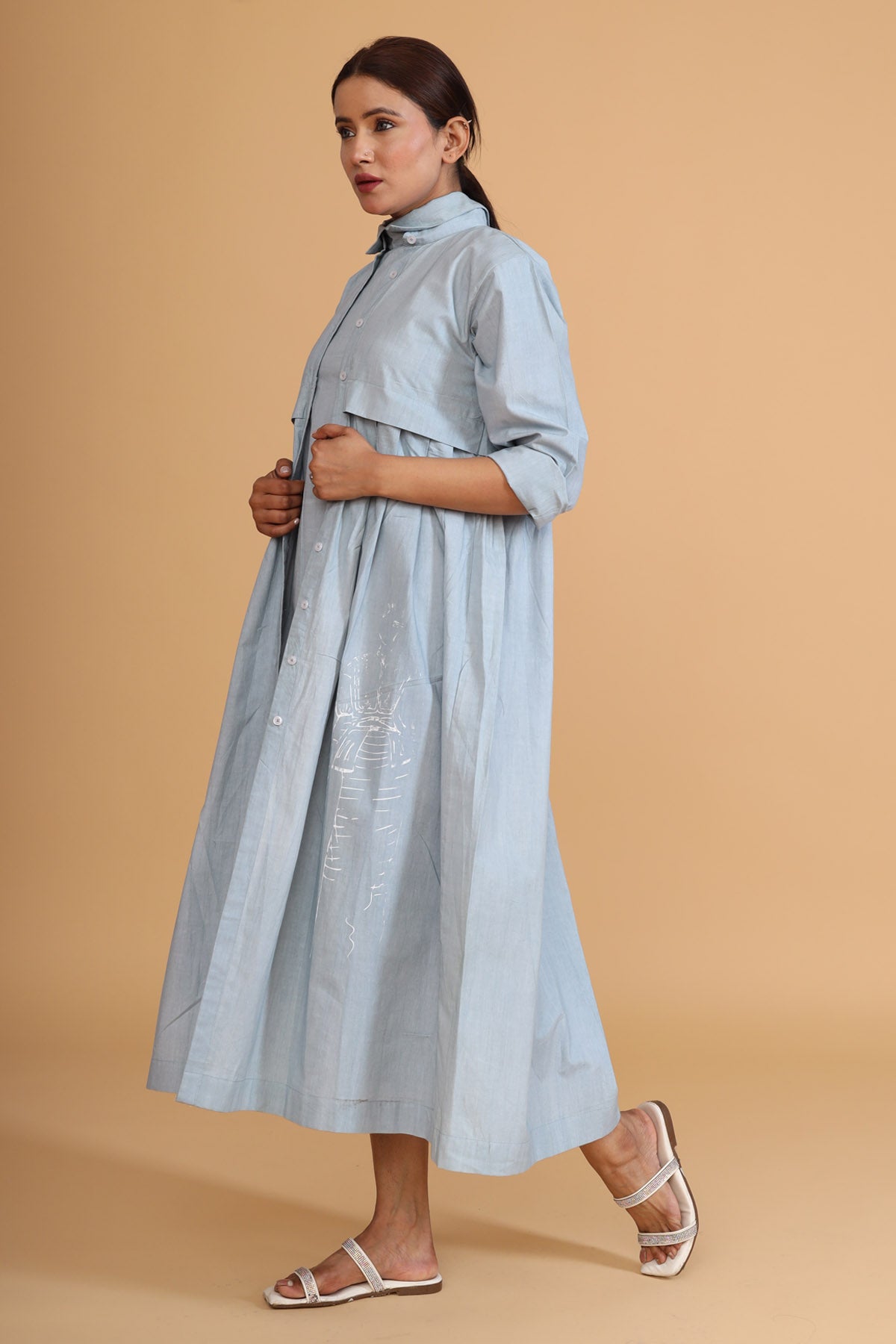 Front Back Pleated Mint Overlay