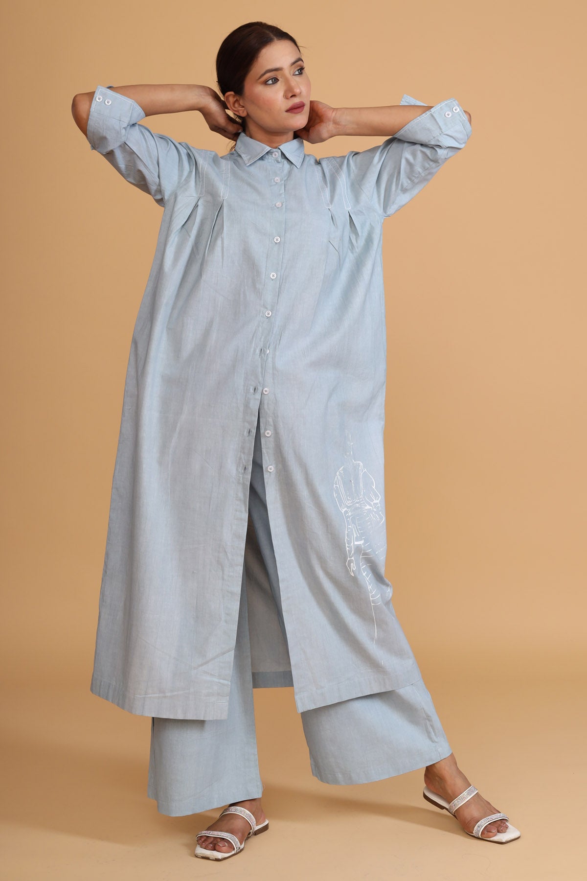 Front Box Pleat Painted Tunic