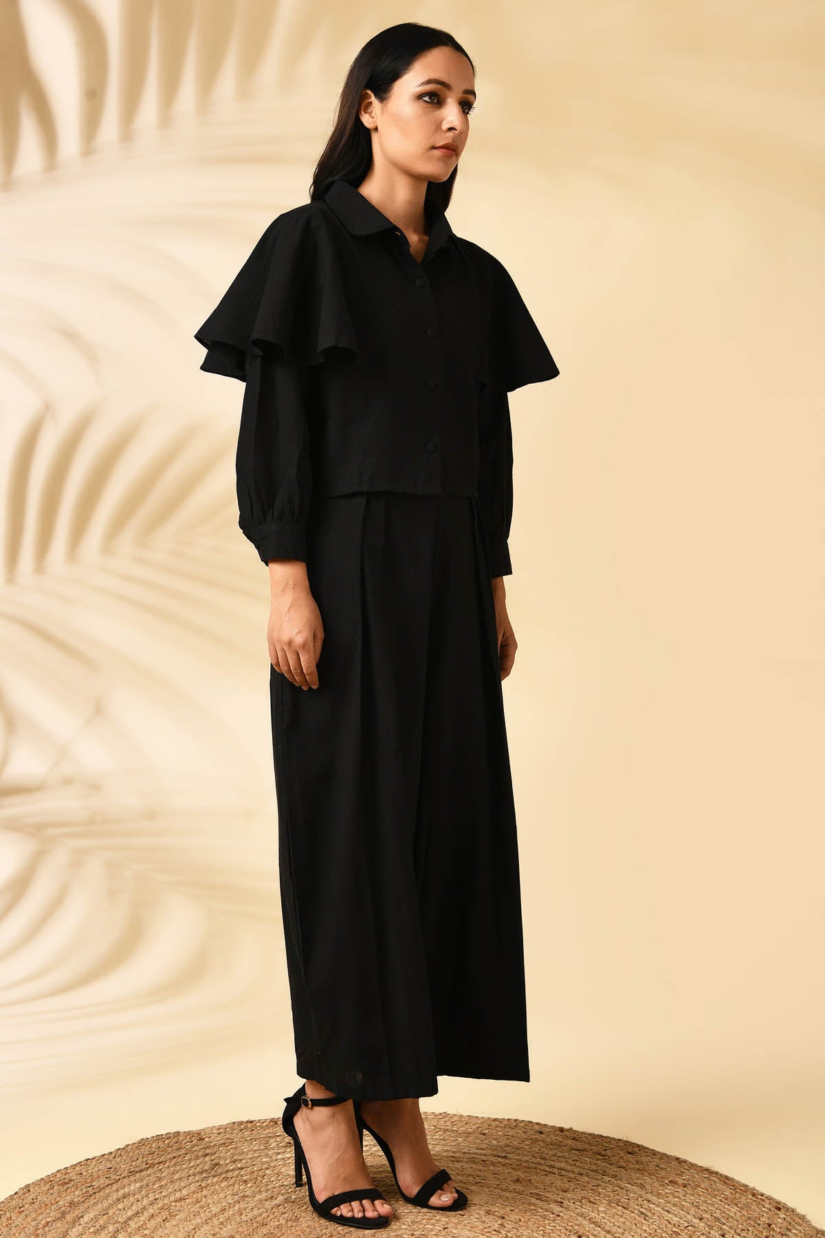 Front Pleated Paper Pants