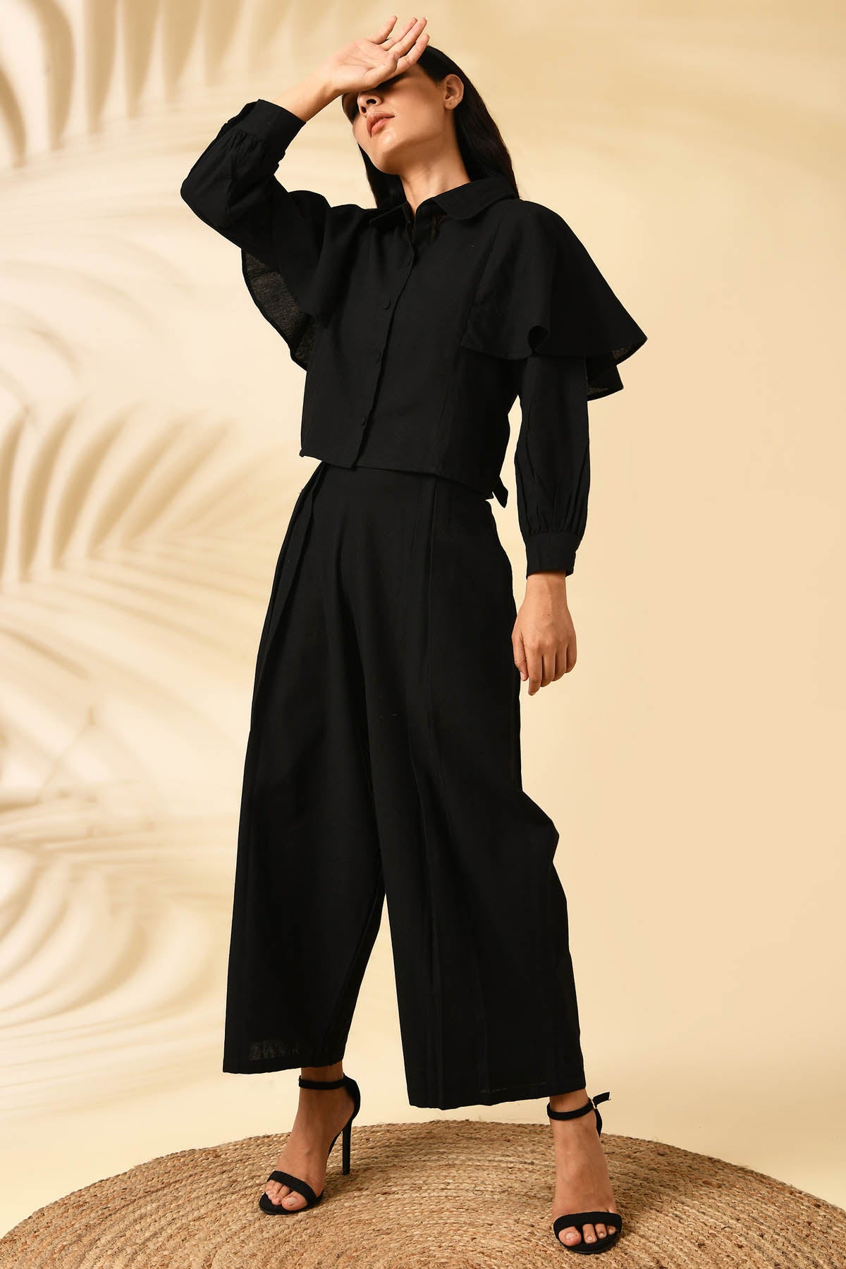 Front Pleated Paper Pants