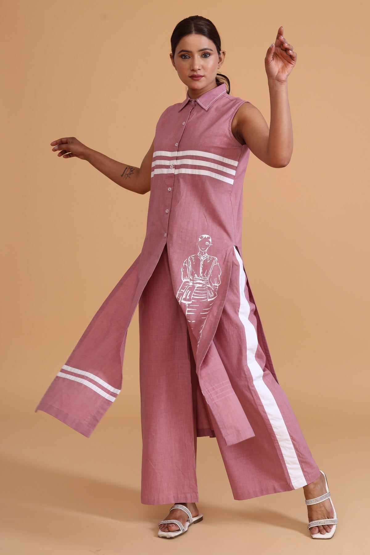 Front Stripe Hand Painted Tunic