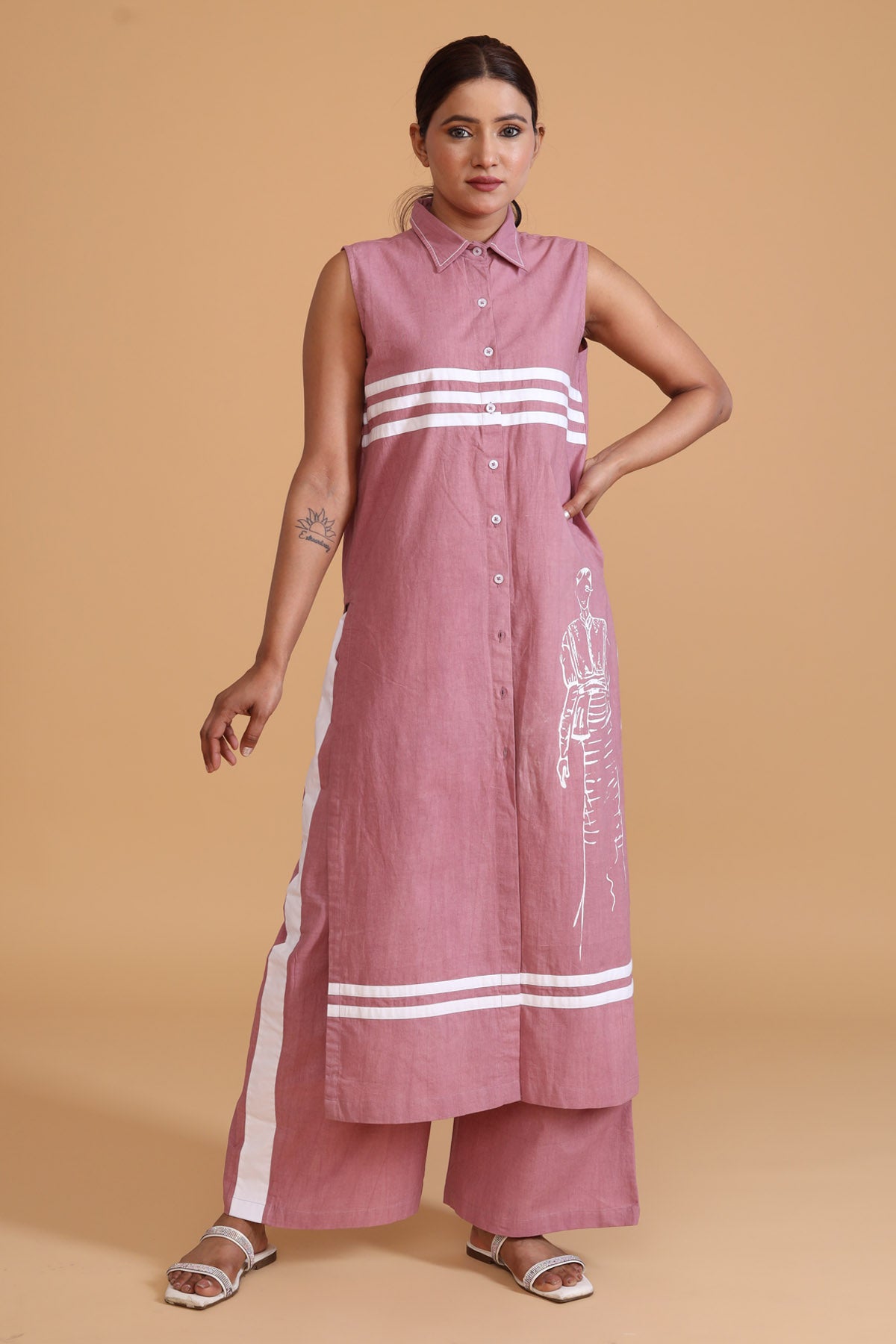 Front Stripe Hand Painted Tunic