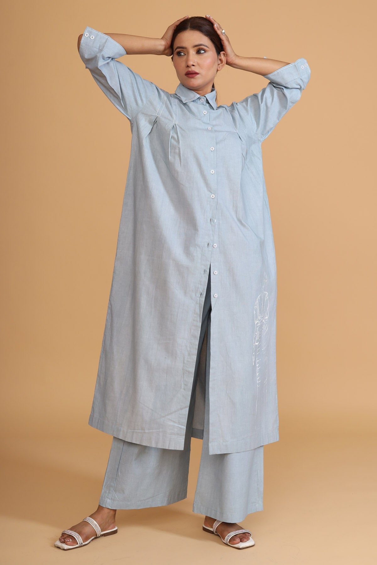 Front Box Pleat Painted Tunic - Stylish Comfort at ScrollnShops