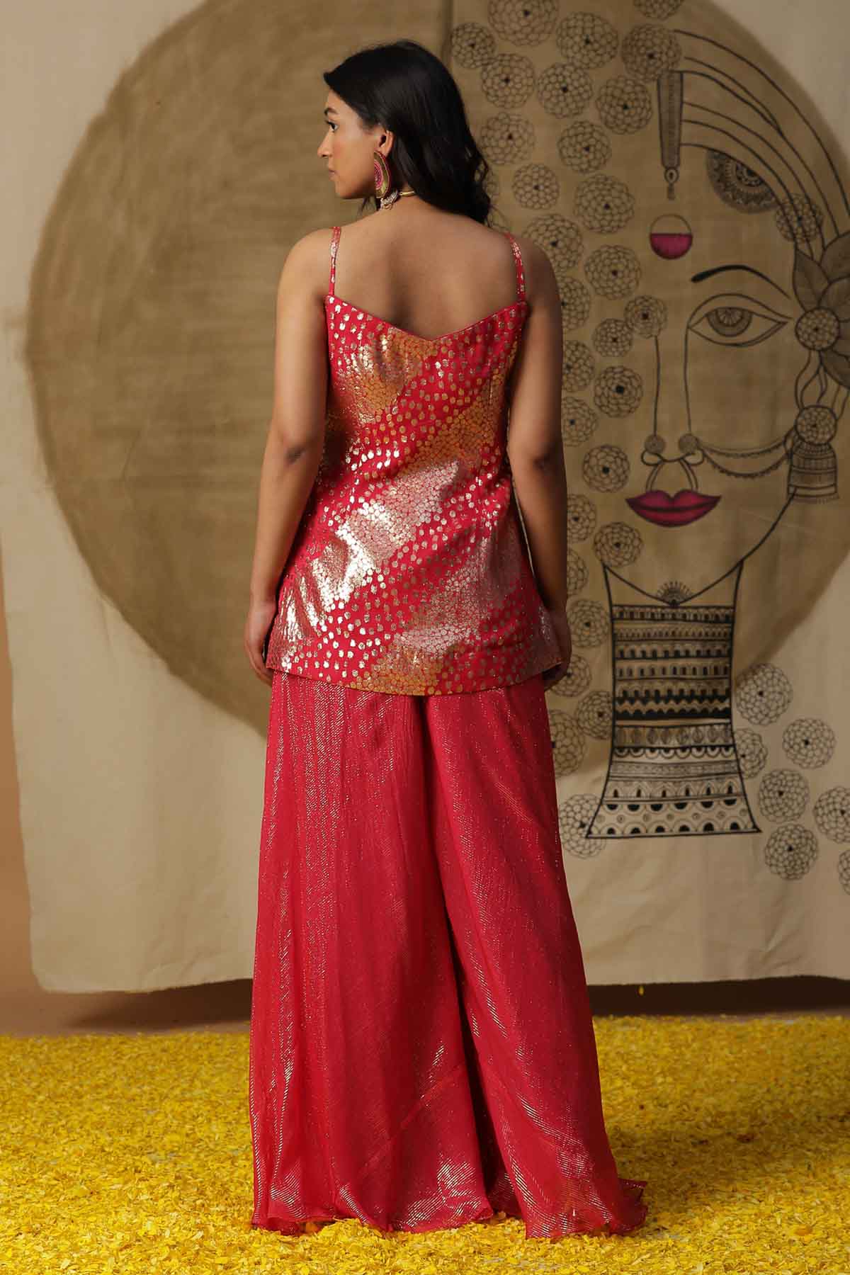 Fuchsia Pink Georgette Kurta Set