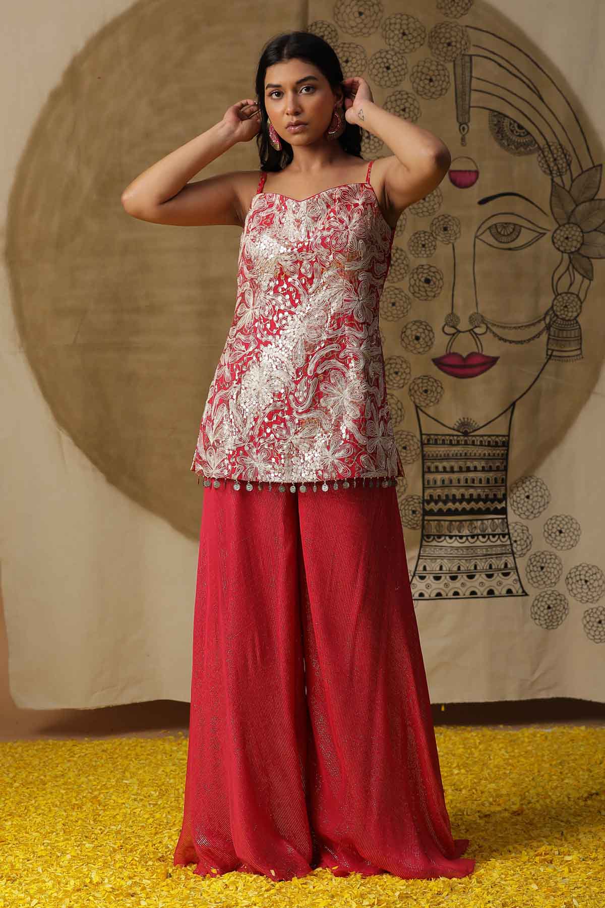 Fuchsia Pink Georgette Kurta Set