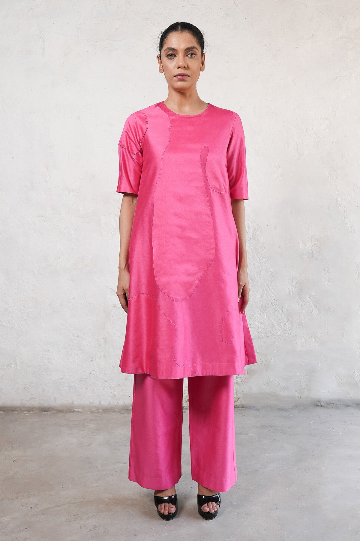 Buy Fuchsia Applique Work Kurta Set by Saksham Neharicka for women online at ScrollnShops