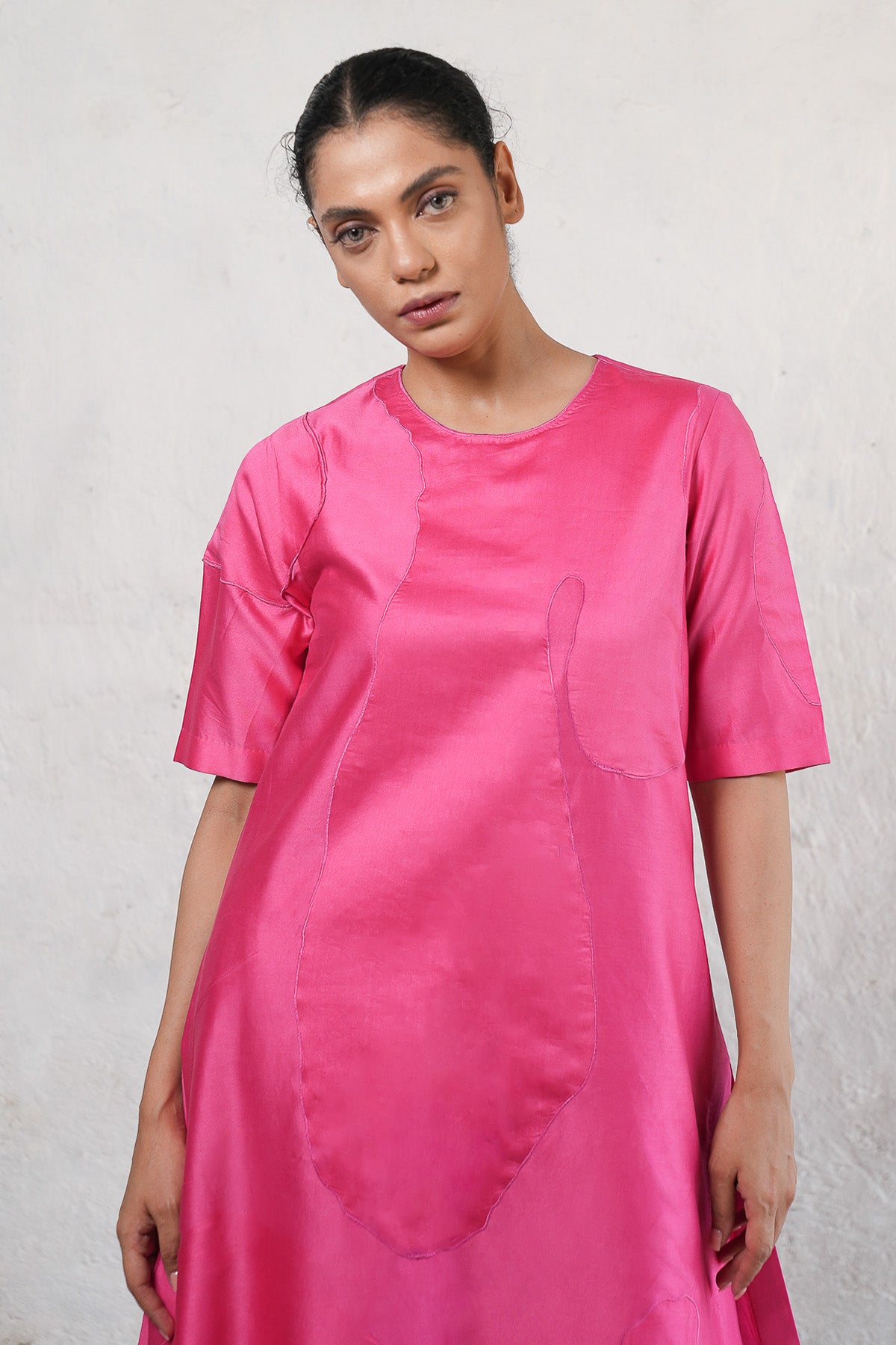 Fuchsia Applique Work Kurta Set
