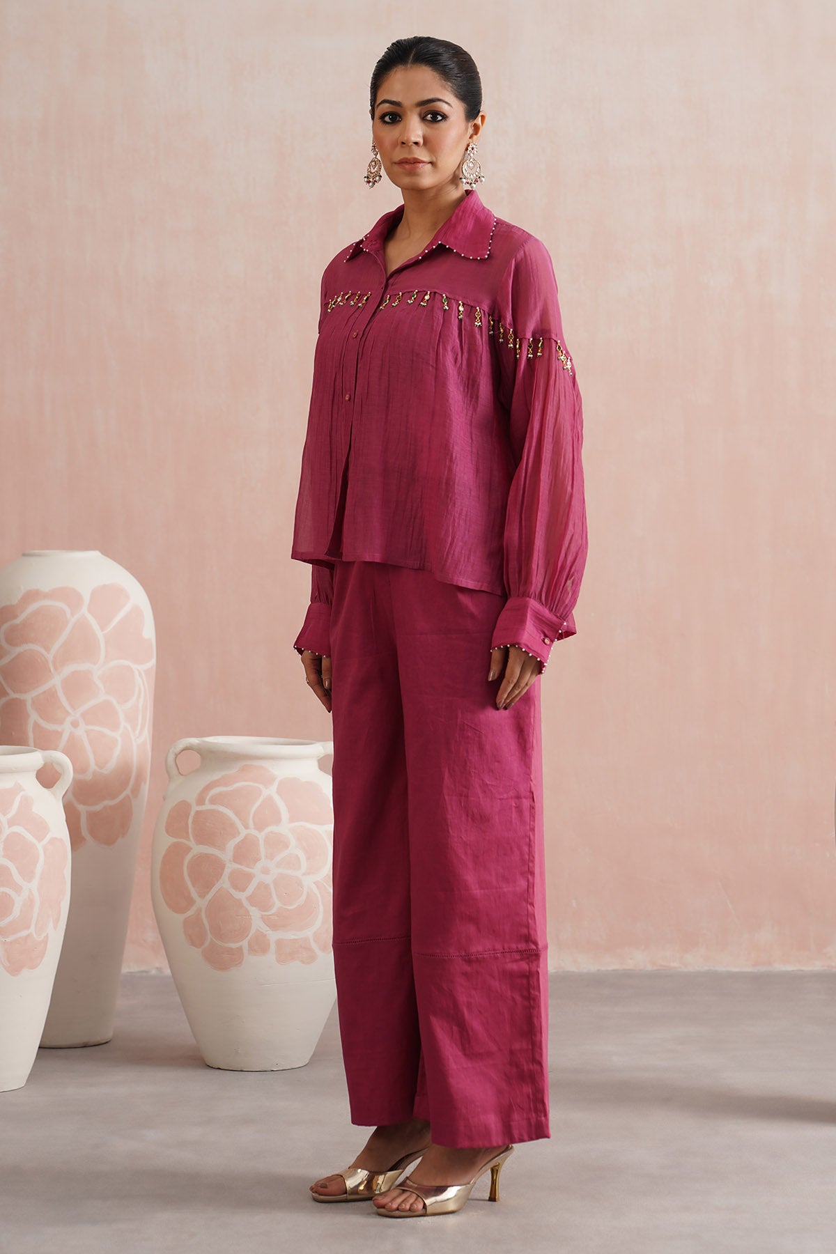 Fuchsia Embellished Co-ord Set