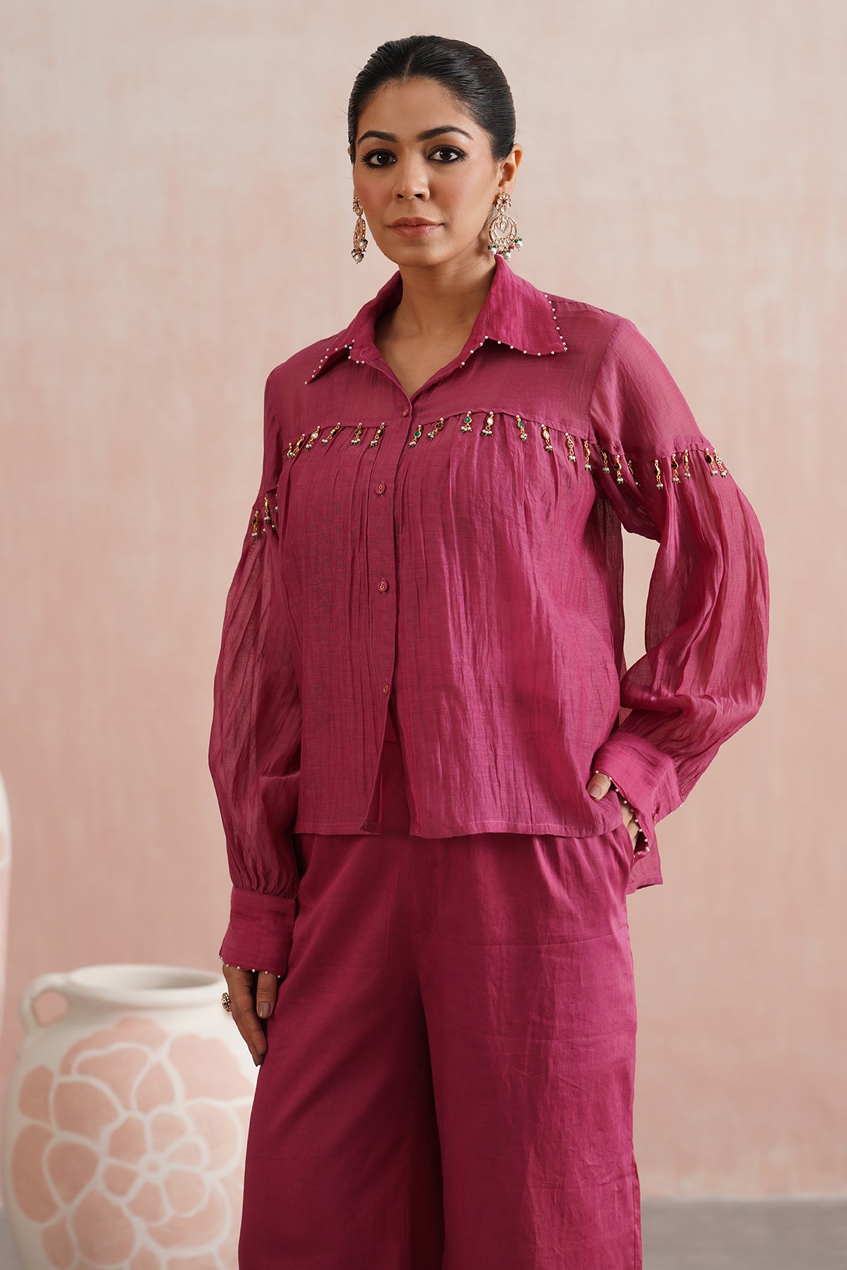 Fuchsia Embellished Co-ord Set