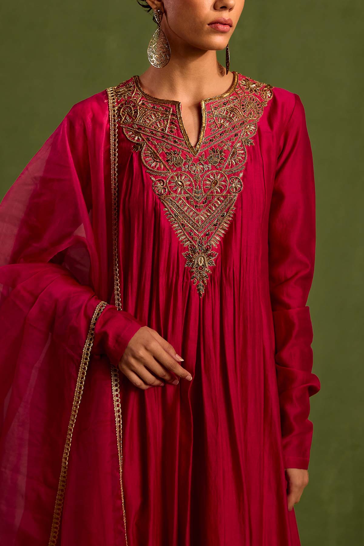 Fuchsia Embroidered Anarkali Set