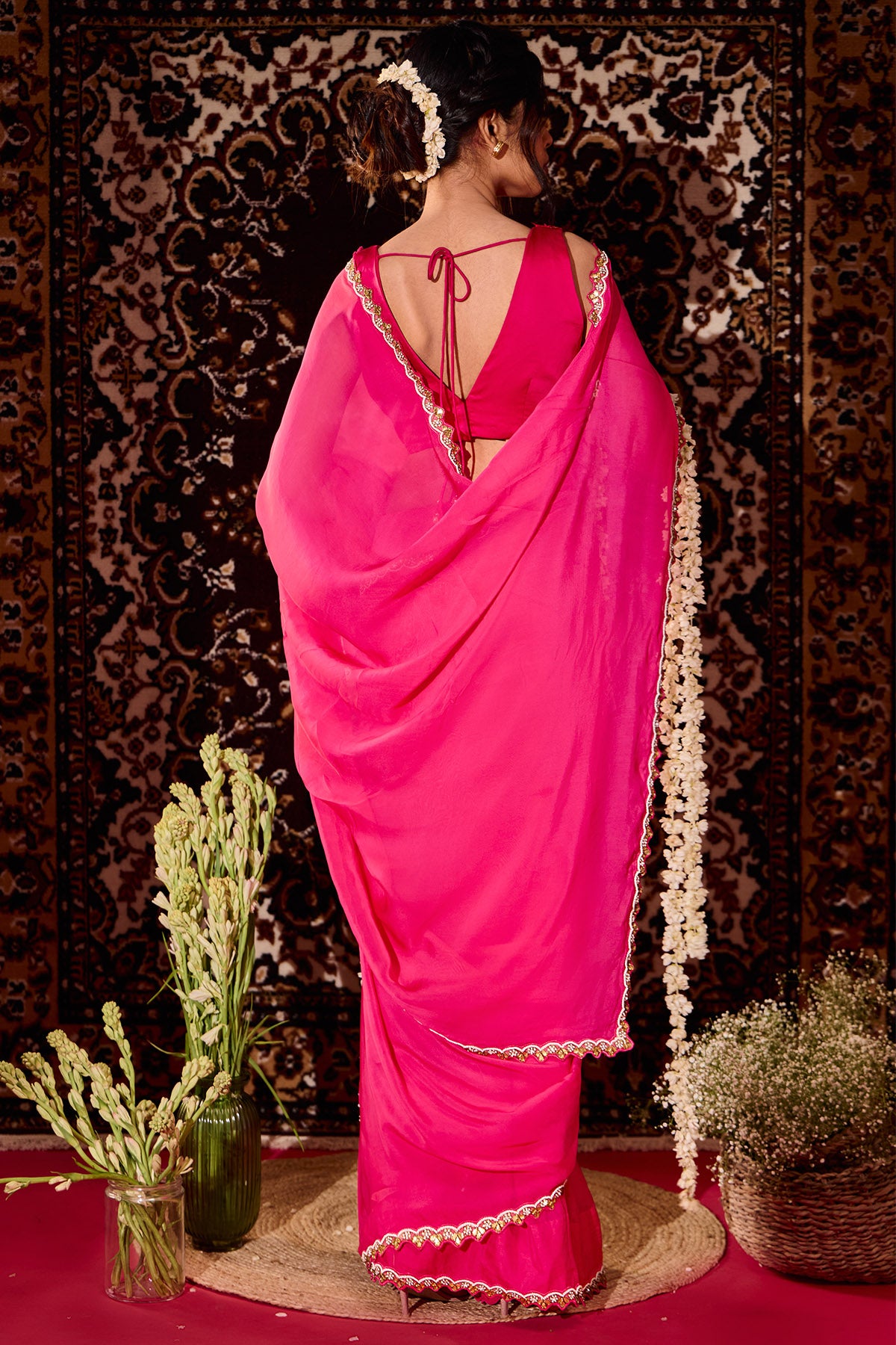 Fuchsia Marodi Saree & Blouse