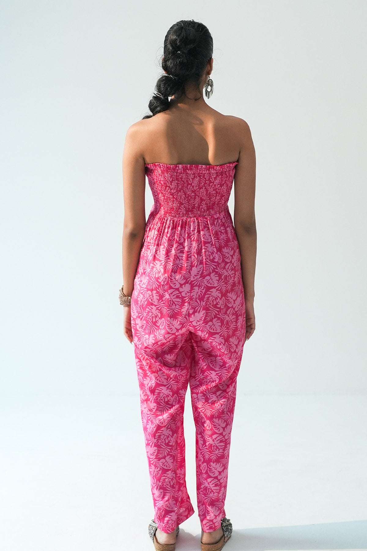 Fuchsia Off-Shoulder Jumpsuit