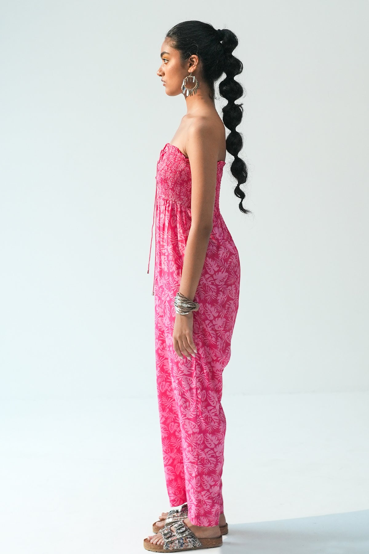 Fuchsia Off-Shoulder Jumpsuit