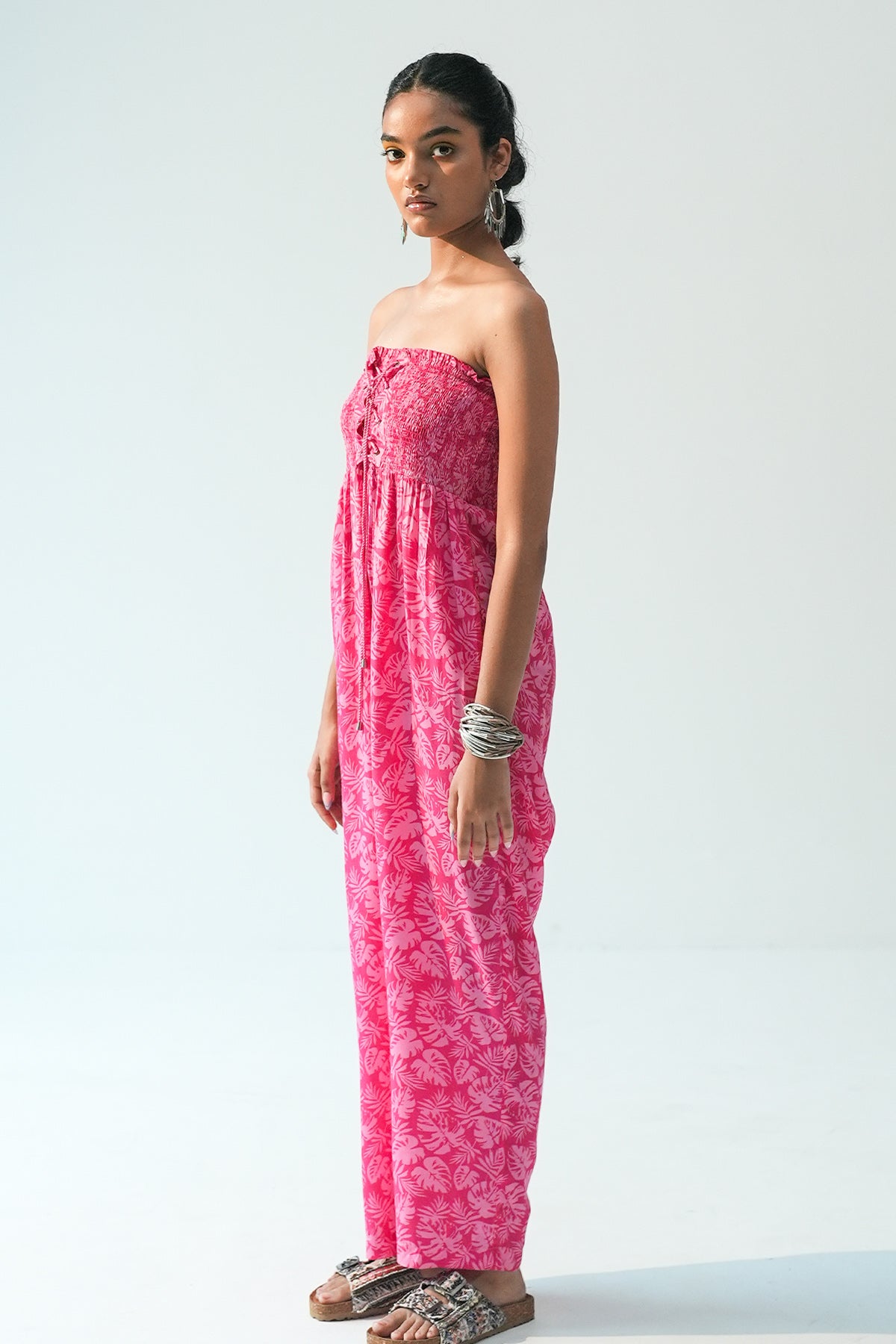 Fuchsia Off-Shoulder Jumpsuit