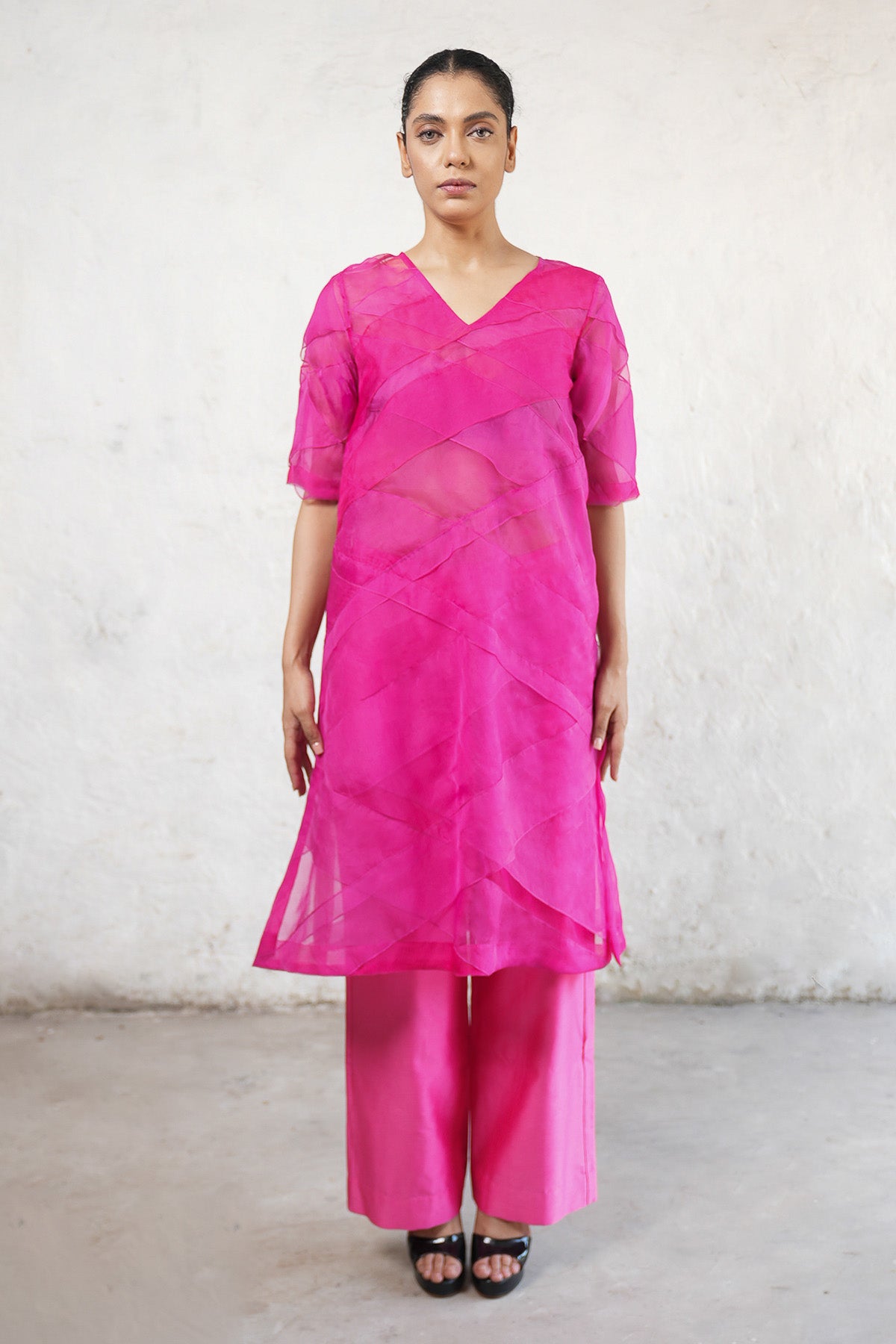 Fuchsia Pink A-Line Kurta Set