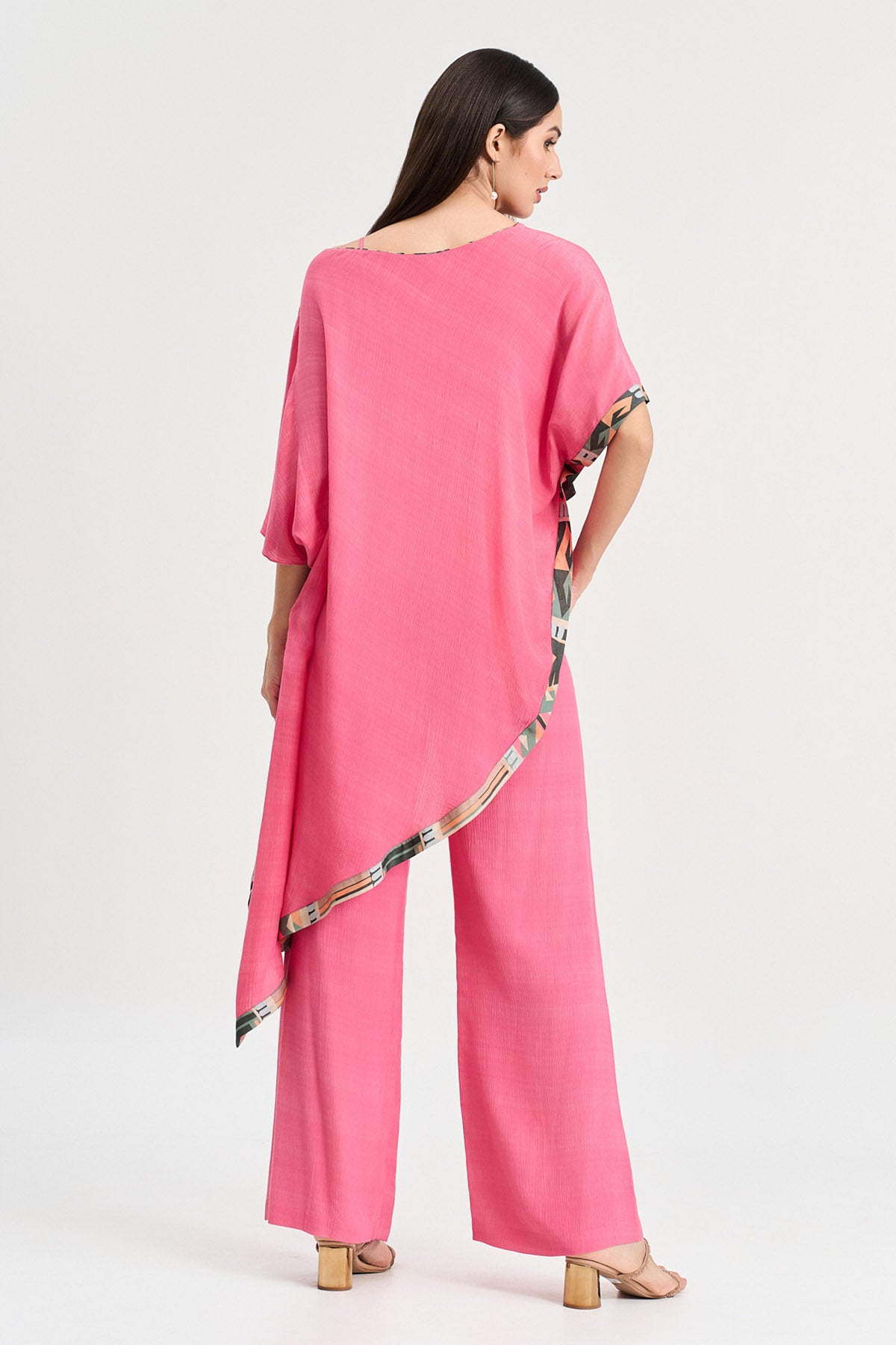 Fuchsia Pink Short Kaftan Set