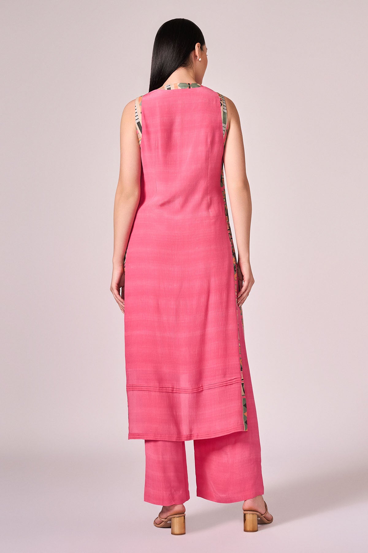 Fuchsia Pink Slit Kurta & Pants