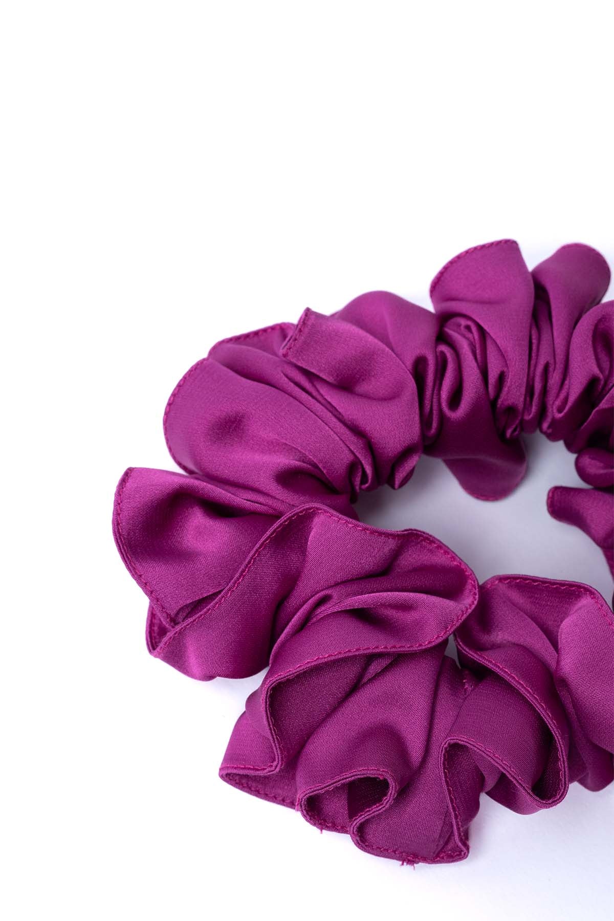 Fuchsia Smooth Satin Scrunchie