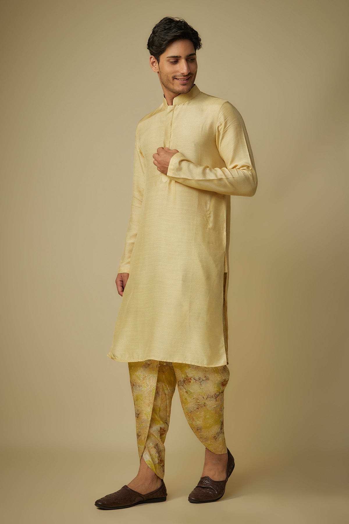 Full Sleeves Yellow Kurta Set
