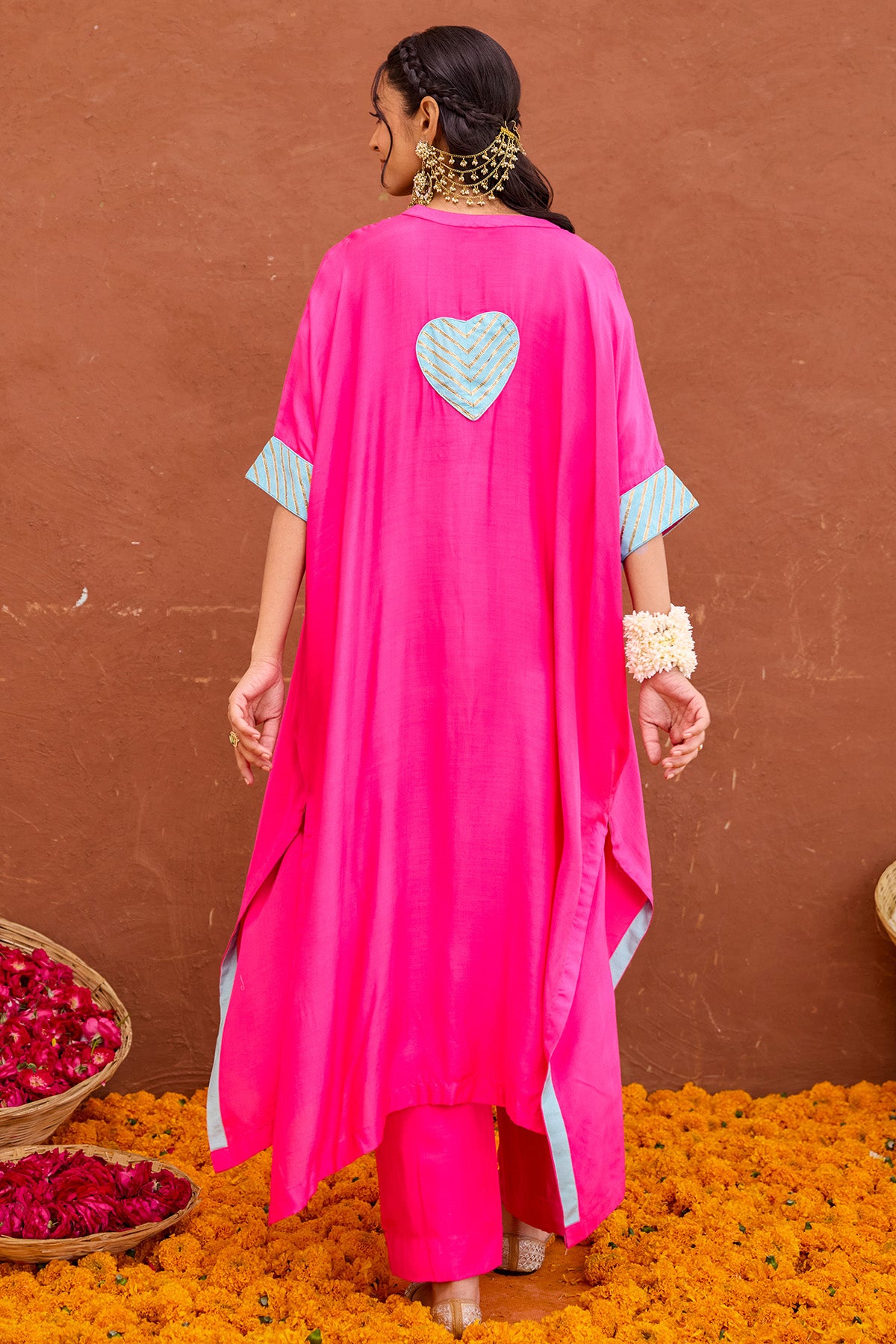 Fuschsia Pink Silk Kurta & Pant