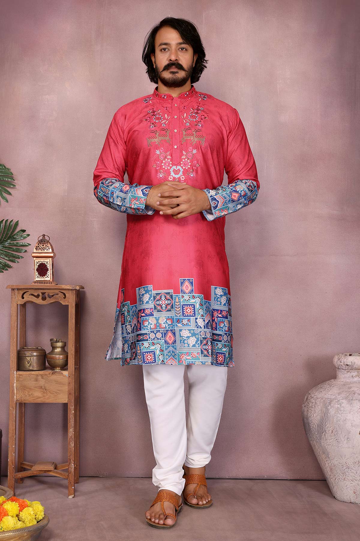 Buy Gajri Khadi Cotton Kurta & Pant for men by Jyoti Fashion online available at scrollnshops