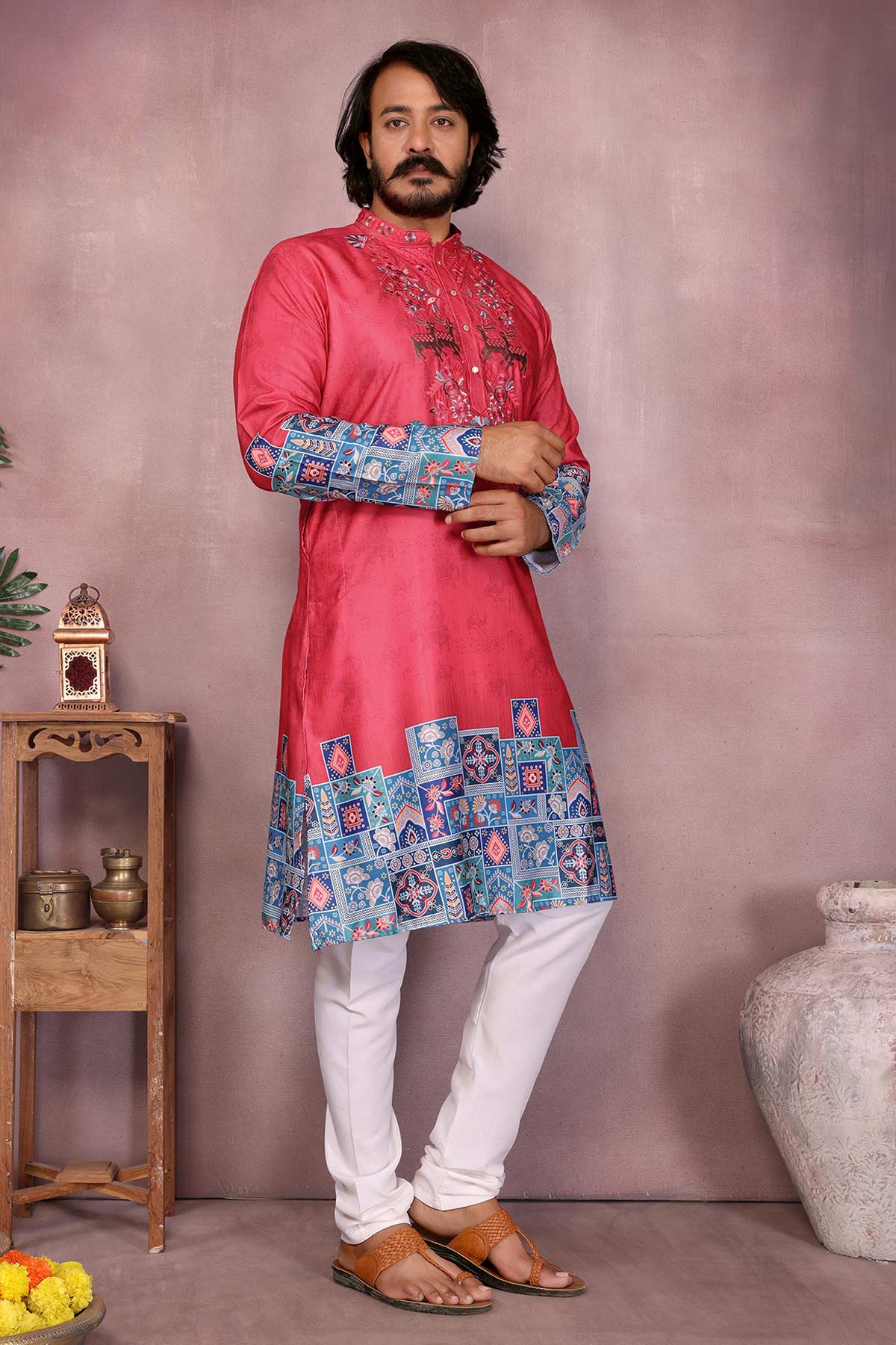 Gajri Khadi Cotton Kurta & Pant
