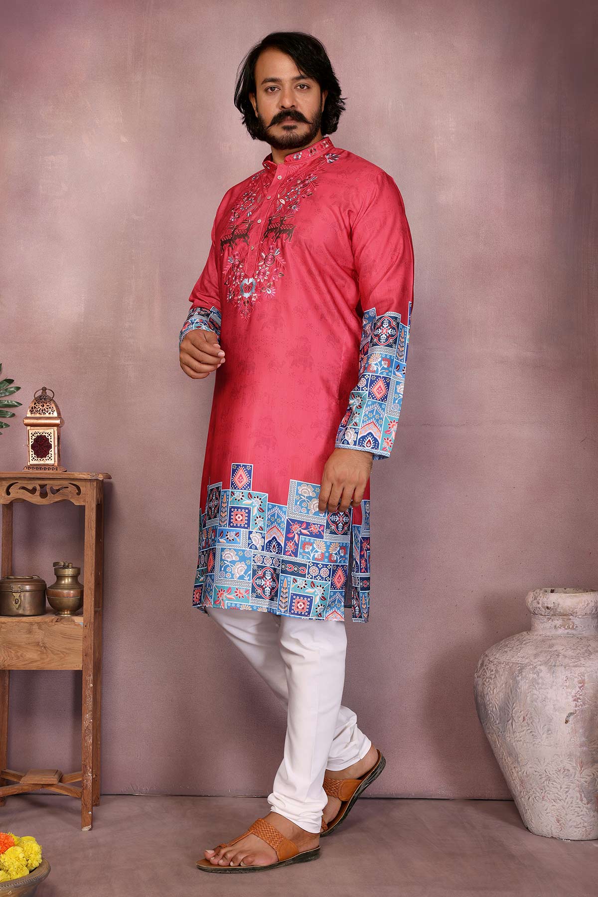 Gajri Khadi Cotton Kurta & Pant