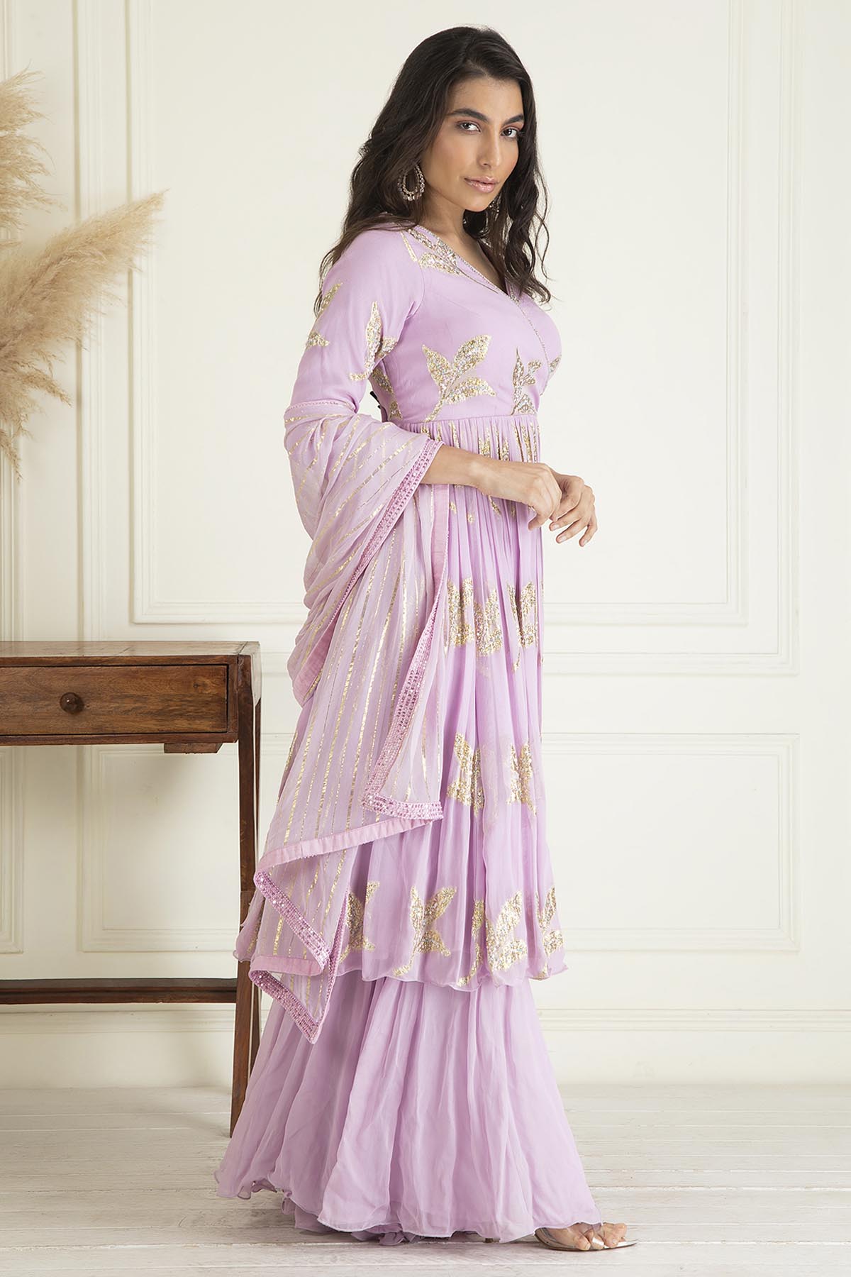 Gathered Kurta & Sharara Set