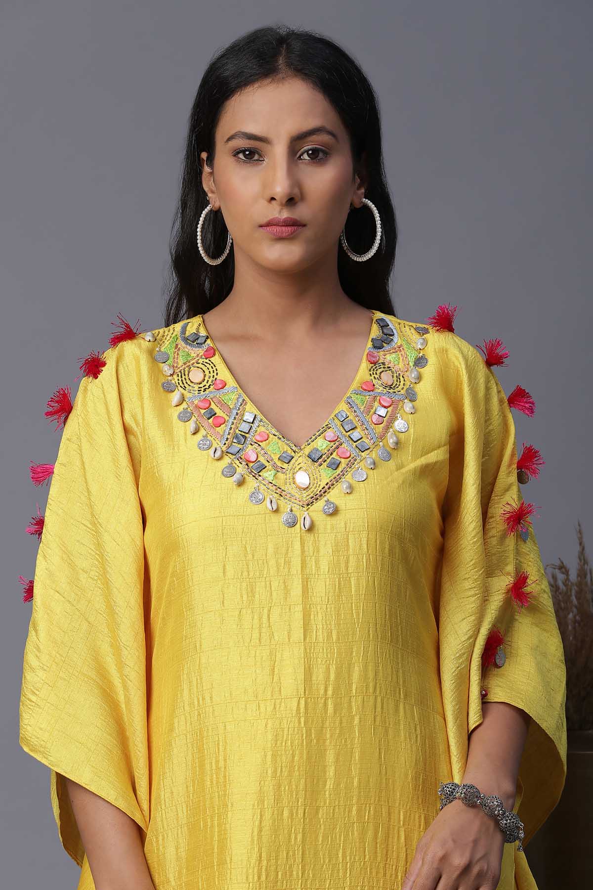 Geometric Abstract Painted Kaftan