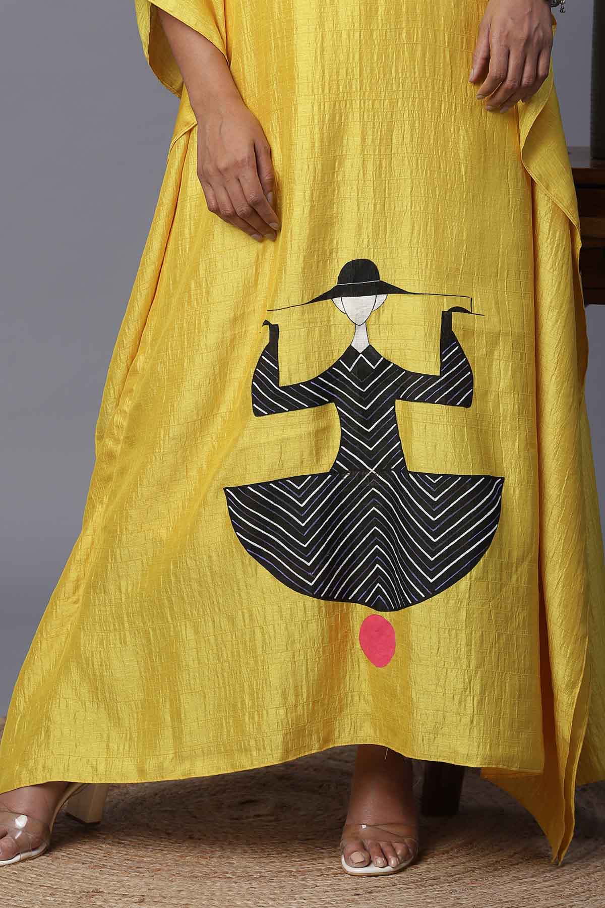 Geometric Abstract Painted Kaftan