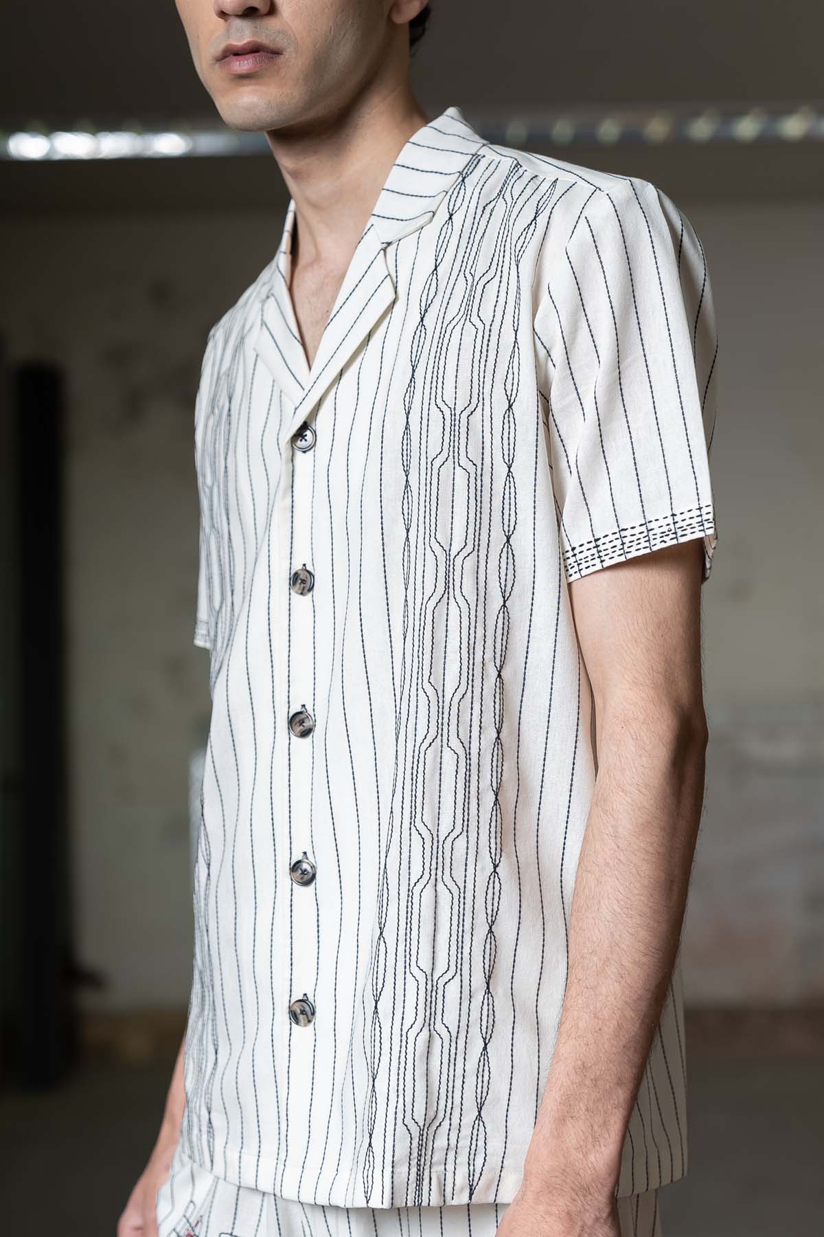 Geometric Embroidered Shirt