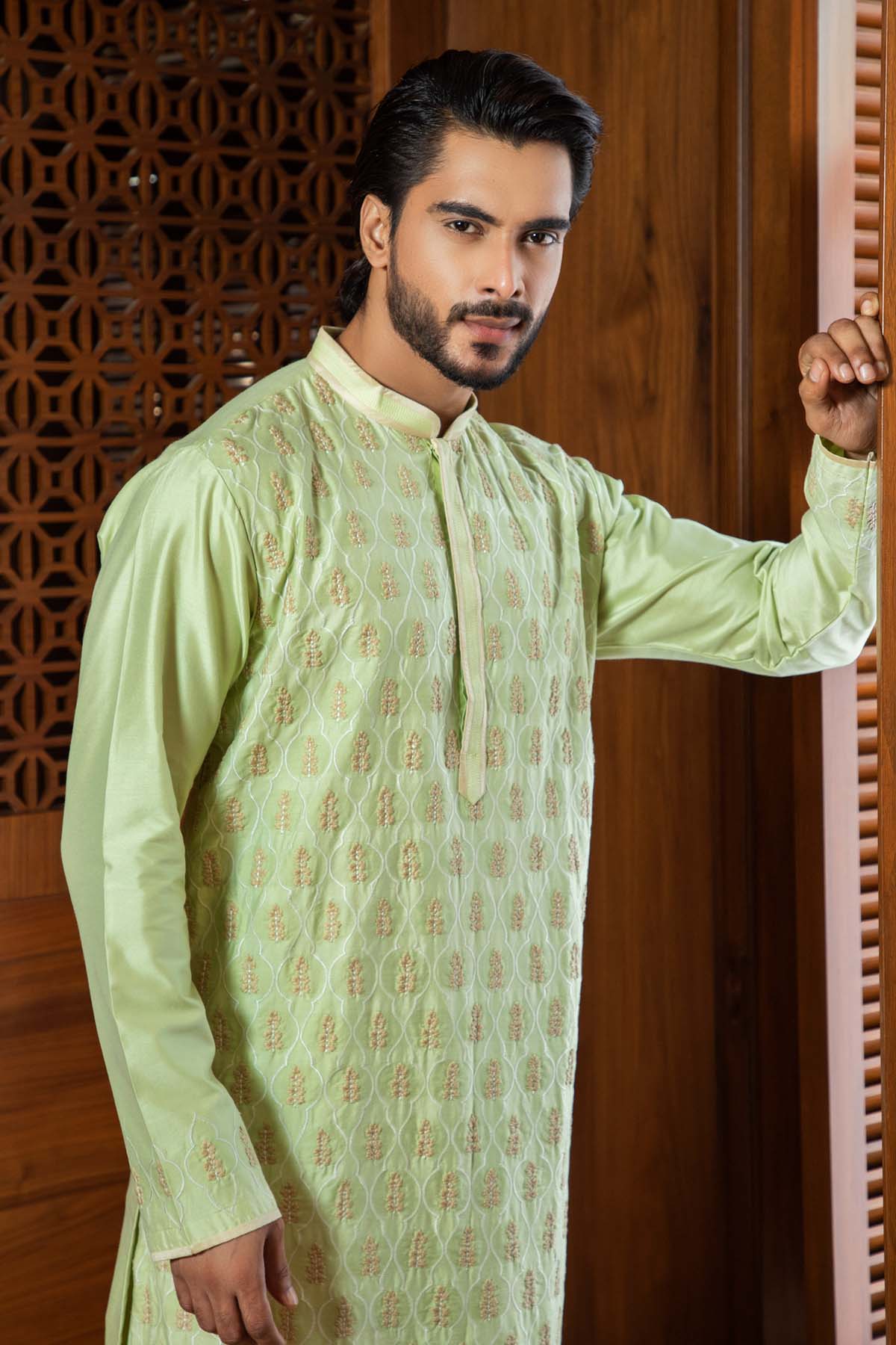 Geometric Embroidery Kurta Set