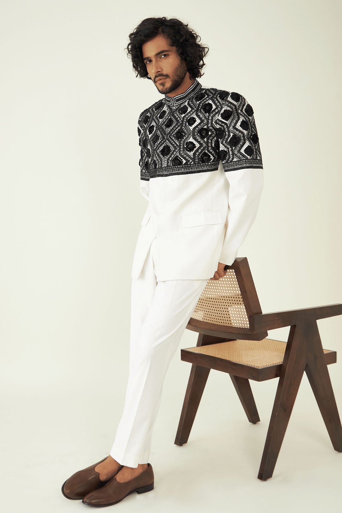 Geometric Pattern Bandhgala Set